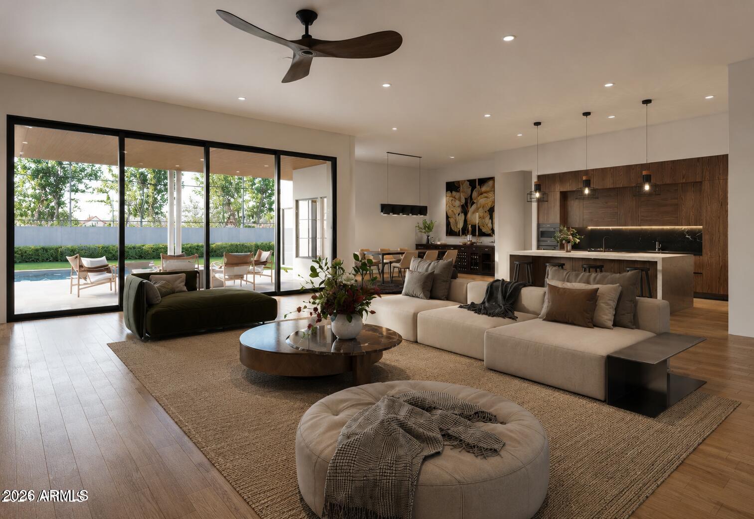 Experience modern living in this brand-new construction home that can still be CUSTOMIZED TO BE ANY BUYER'S DREAM HOME! Located in arguably one of the best neighborhoods in Arcadia, this well-thought floor plan features 4 bedrooms plus an office AND a den/game room! The large kitchen is at the heart of the home overlooking the great room and features custom cabinetry, Quartzite countertops, Thermador appliance package, walk-in pantry and Butler's pantry. A 20-foot sliding glass door opens the inside up to the backyard with sparkling pool, spa, built-in BBQ, gas firepit and large grassy space. Spacious primary suite has entrance to backyard, oversized walk-in closet with custom cabinetry and spa-like bathroom. All of this and located close to dining, restaurants and entertainment!