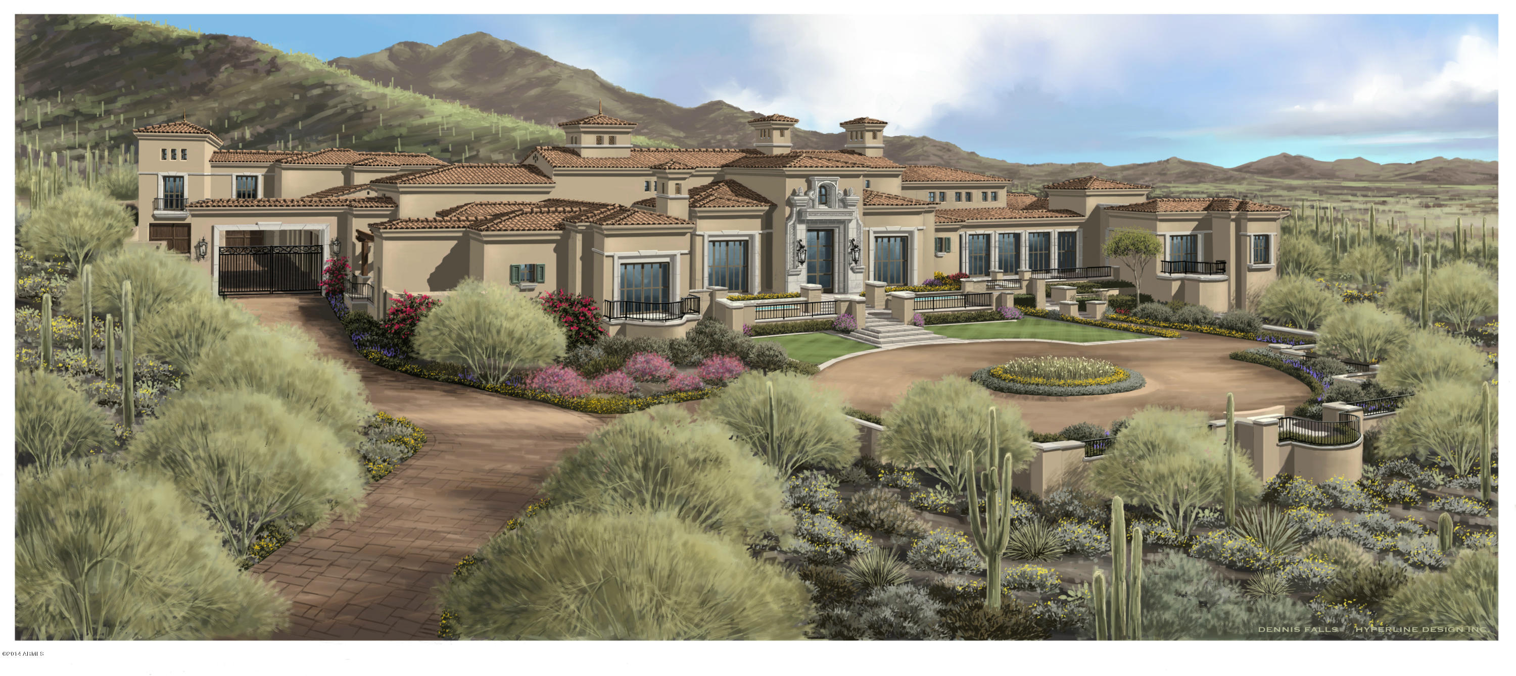 Elegant Formal Mediterranean Estate Home on 3.7 acres in Silverleaf. This 8,300 sq ft home by Argue Custom Homes is located on an elevated lot high in the Upper Canyon neighborhood and is the ultimate in estate living with significant outdoor living areas, stately lawns, water features,resort style pool and spa,and private guest accommodations. The home is built entirely on one level to offer ease of access to all rooms and outdoor spaces. The open floor plan is perfect for entertaining or for families,with 5 bedroom suites,game room,private office and large pool cabana. Other features include large master suite with private spa, gourmet kitchen,wine storage, and large 5 car garage.  On schedule to be completed by the end of December 2015.