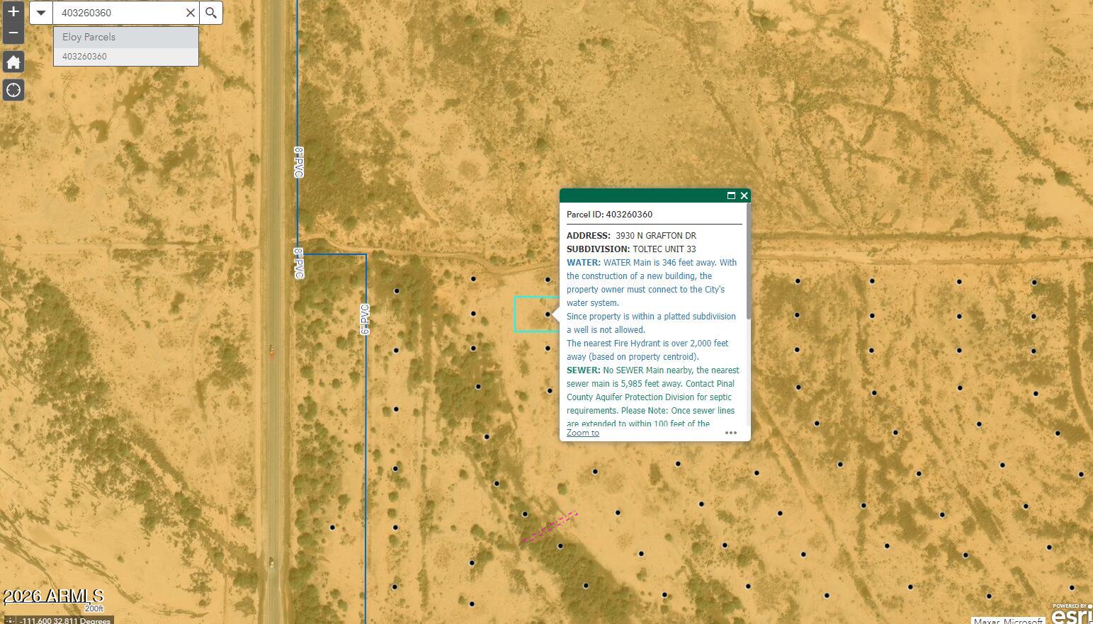 TOLTEC/ARIZONA VALLEY UNIT THIRTY THREE - Land