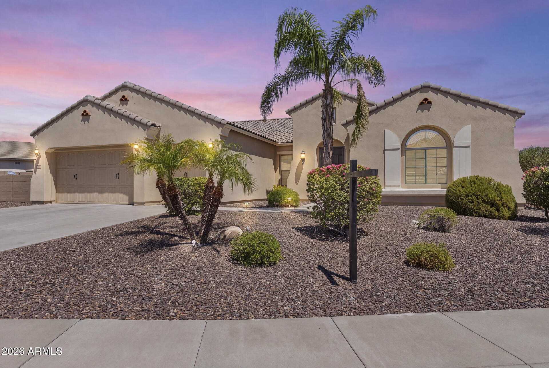 Space, elegance, and privacy come together in this exceptional home! Boasting 4 beds, 3.5 baths, and an impressive 3,090 sqft of living space on a generous sized sqft lot!! With soaring vaulted ceilings, tile flooring throughout, a cozy fireplace, and a formal dining room. The spacious kitchen is designed to impress with granite countertops, a large island, abundant cabinetry, and a walk-in pantry. The split primary suite provides a private retreat with a separate soaking tub and shower. Enjoy outdoor living from the covered patio and covered deck, all surrounded by low-maintenance desert landscaping. Complete with a 3-car garage and outstanding community amenities, including a children's playground, tennis courts, and more, this home offers the lifestyle you've been searching for.