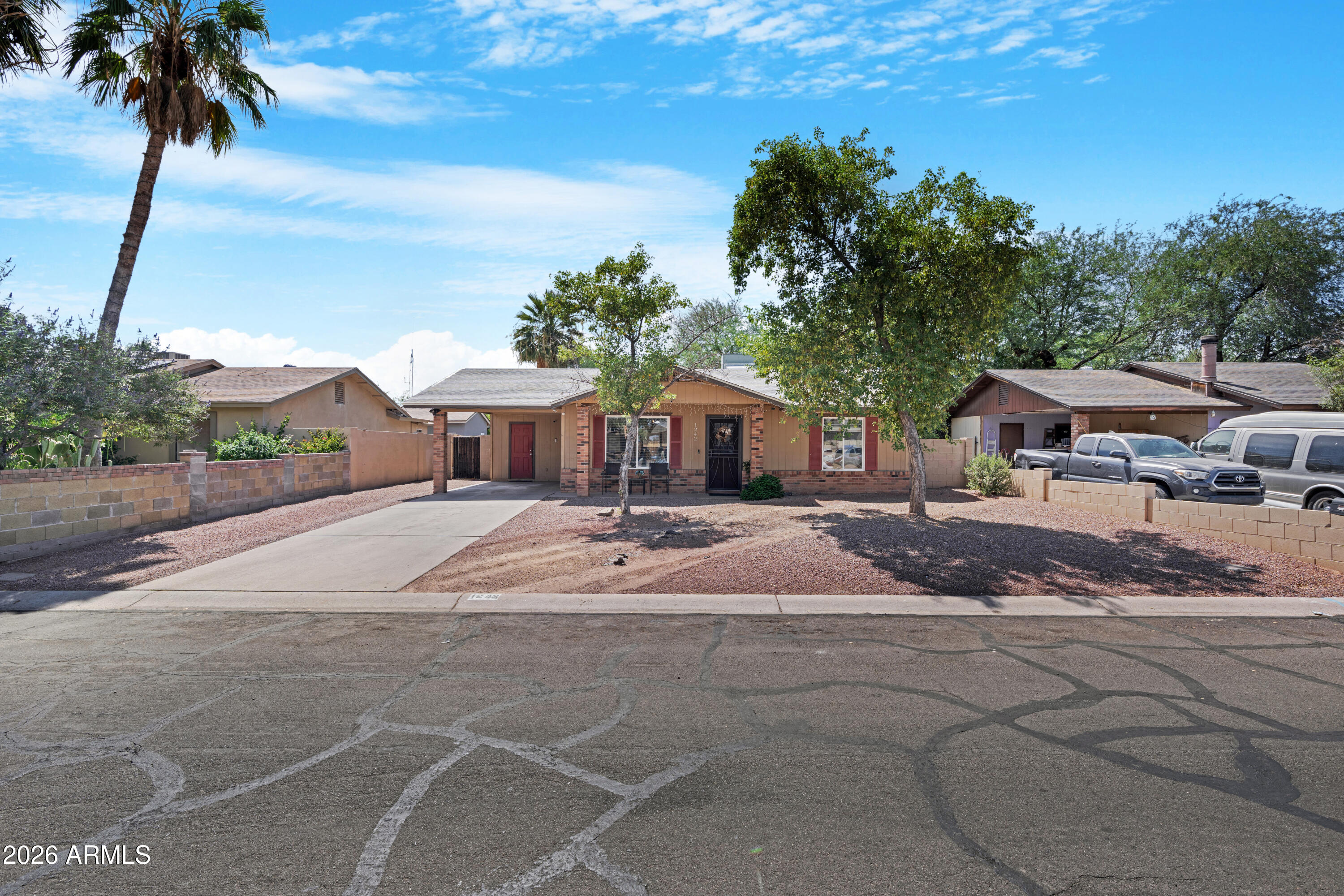Welcome home to this beautifully maintained single-family gem with NO HOA! Featuring 3 spacious bedrooms and 2 bathrooms, this home offers the perfect blend of comfort, convenience, and pride of ownership throughout. Ideally located just minutes from the Loop 202, Superstition Mall, shopping, dining, and entertainment, you'll love the easy access to everything you need.
Inside, the open-concept kitchen creates the perfect space for entertaining and everyday living, allowing you to stay connected with family and guests. The private primary suite features a walk-in closet and en suite bathroom for your own relaxing retreat. Major updates include a roof that's only 6 years old, giving added peace of mind to the next owner.
Step outside to a spacious, fully landscaped backyard ready for gath Welcome home to this beautifully maintained single-family gem with NO HOA! Featuring 3 spacious bedrooms and 2 bathrooms, this home offers the perfect blend of comfort, convenience, and pride of ownership throughout. Ideally located just minutes from the Loop 202, Superstition Mall, shopping, dining, and entertainment, you'll love the easy access to everything you need.
Inside, the open-concept kitchen creates the perfect space for entertaining and everyday living, allowing you to stay connected with family and guests. The private primary suite features a walk-in closet and en suite bathroom for your own relaxing retreat. Major updates include a roof that's only 3 years old, giving added peace of mind to the next owner.
Step outside to a spacious, fully landscaped backyard ready for gatherings, pets, play, or simply enjoying Arizona evenings. This move-in-ready home truly showcases care and attention from top to bottom. Don't miss your opportunity to make it yours.  Carpet allowance with accepted offer.