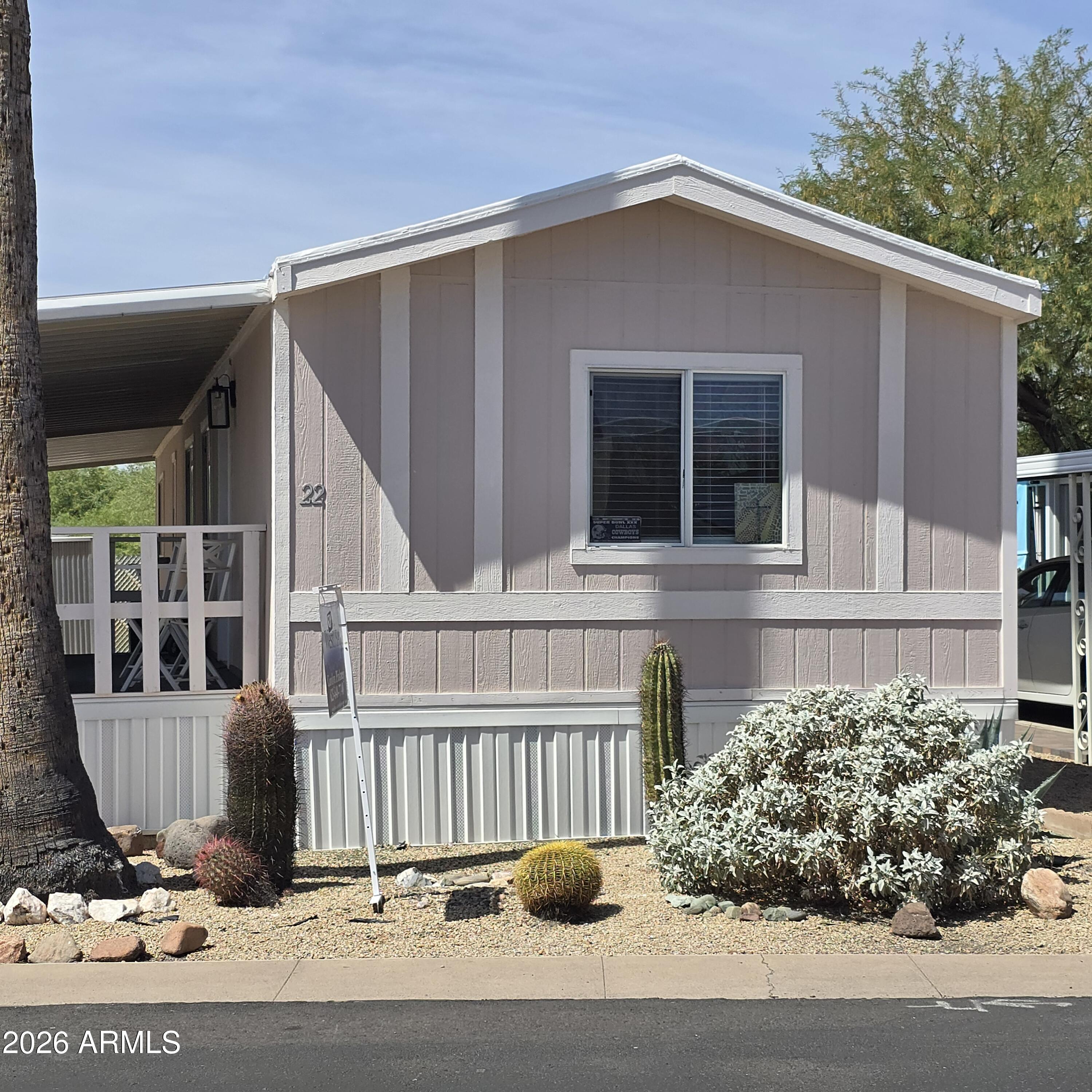 ON LEASED LAND:

Dont miss out on this absolutely beautiful remodeled 1987 Fugua.  2 bedroom 1 bath split floorplan.  This home has an open front room and kitchen. Kitchen has newer cabinets, stainless appliances and granite countertops.  Both bedrooms are spacious.  Inside stackable laundry.  Enjoy outdoors on your front deck.

El Camino MHP is a 55 plus age restricted community.  Spa, shuffleboards, putting green.