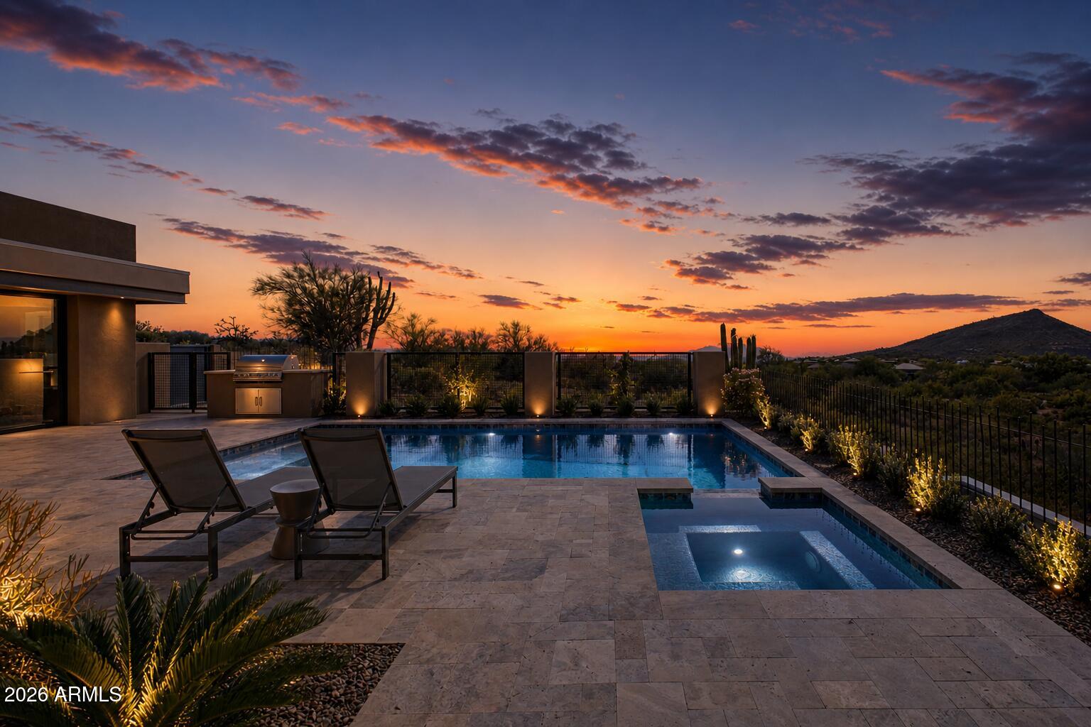 Full Golf Membership available immediately upon club approval. Presented by Mortensen Signature Homes, this exceptional custom residence is ideally positioned at the end of a private cul-de-sac, offering breathtaking unobstructed views to the north, south, and west. Centrally located within the community, you'll enjoy convenient access to all Desert Mountain amenities. Designed for both everyday living and grand-scale entertaining, the home features an expansive great room that seamlessly connects to a chef's kitchen appointed with premium Wolf and Sub-Zero appliances and high-end finishes throughout. The indoor living spaces flow effortlessly to a truly unique outdoor entertainment oasis, creating the perfect setting for gathering with family and friends.Additional highlights include p