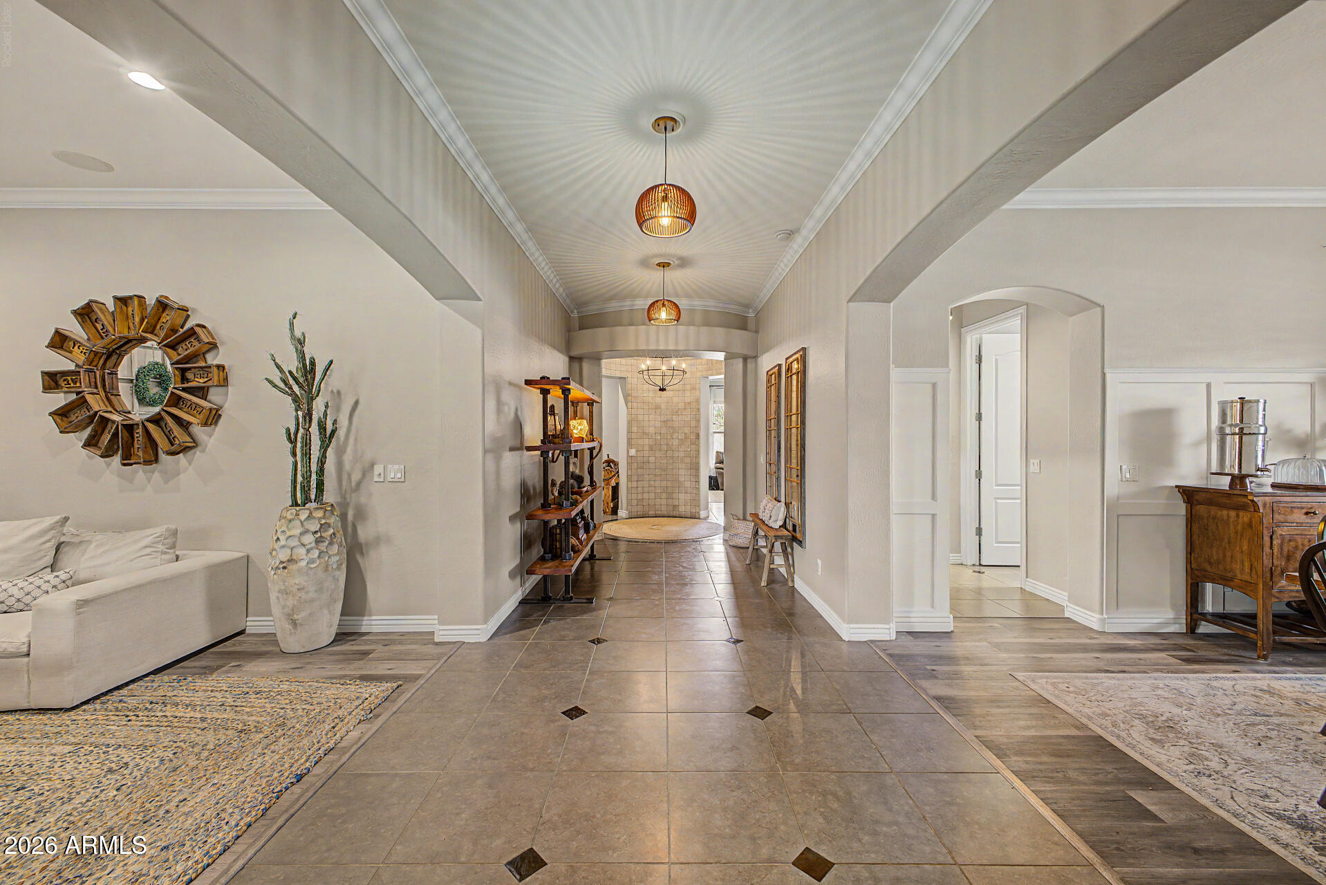 Stunning Executive Home in Norterra!! 5 BR, 2.5 BA, Playroom, Formal Living and Dine. Single Level 3637 SF, .25 Acre, LVP/TILE, 3 car garage 5 car drive. Recently remodeled, Chefs Kitchen, pullouts, softclose, Quartzite counters and B/S, DBL Ovens and Micro/conv, 72'' Built in Prof. Frige and Freezer 38CF, 6-burner 36'' Jennair gas range, Kohler farm sink, AqulLiv purification for drinking and cooking w/potfiller. Extended 25 ft Master Bedroom w/fireplace. Jacuzzi tub, tile upgrades, Large built in Master Closet. Three Sets of French Doors lead to patio and lush mature landscaping. 2 Gas Fireplaces, Large Crown molding throuought, custom shades, 10ft ceilings, Rotunda, 8ft doors. All BR have walk-in closet. Laundry cabinets w prep sink, New Insulated Garage Doors, Epoxy garage floors
