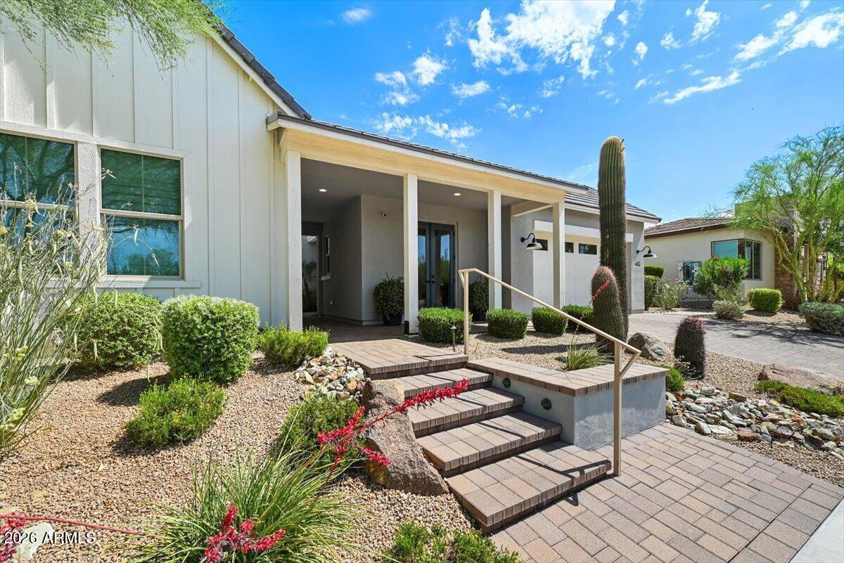 FORMER MODEL. Exclusive Gated Community. 
Perfectly blending Elegance and Comfort, this beautifully designed residence features a soft, bright &  light color palette that fills the home with Warmth and Natural Light.
Inside, you'll find 3 spacious bedrooms plus a dedicated Executive Home Office, ideal for working from home or creating a quiet retreat. Rich wood flooring and thoughtfully placed stone accents throughout, add texture, character, and timeless appeal. 
Every space reflects the elevated details and finishes expected from a Former Model Home. The open and inviting layout is perfect for both everyday living and entertaining, while large windows frame the surrounding beauty and bring the outdoors in.
Located in a fabulous area, minutes from North Scottsdale , close to everything you need! You'll enjoy easy access to top dining, shopping, outdoor recreation, hiking - biking - walking trails, Golf, Pickleball, Tennis and scenic horseback riding trails. Whether you're heading out for an evening meal, a day of riding, or simply enjoying the peaceful gated setting, this home offers the Best of Convenience and Lifestyle.