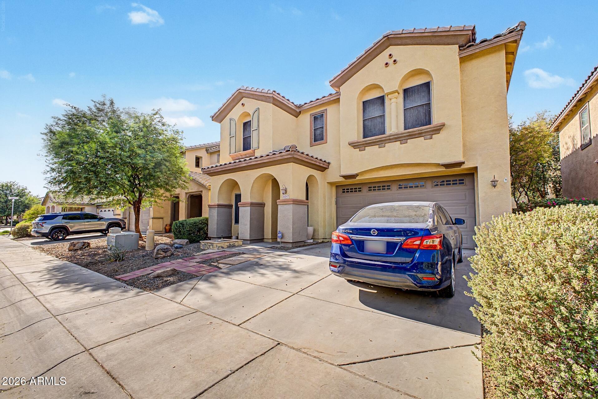 Rare 4-bedroom, 2.5-bath two-story home with hard-to-find square footage, a spacious loft, and an open banister that adds character and an airy feel. 
Inside, enjoy an open layout with generous living and dining areas, tile flooring, and a kitchen featuring granite countertops, rich wood cabinetry, black appliances, double wall ovens, and breakfast bar seating. 
The oversized primary suite offers plenty of space, while the loft is perfect for a media room, office, gym, or second living area. Located near a growing development area with more conveniences and opportunity nearby. Priced at a steal for the size, layout, and bedroom count!