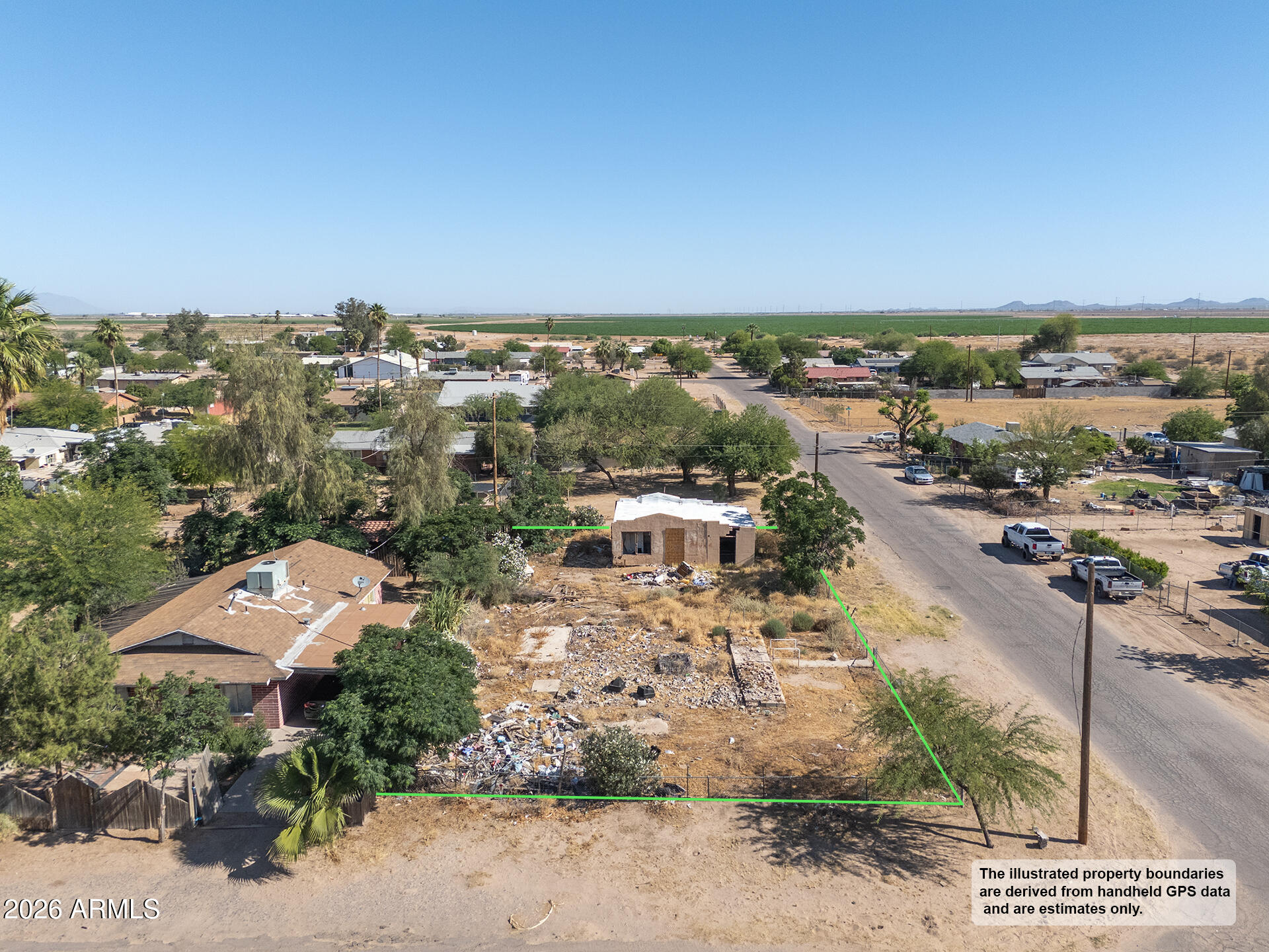 Residential lot with all utilities on site. A partial concrete slab is still on the Property. Easy access to Casa Grande and also Maricopa.