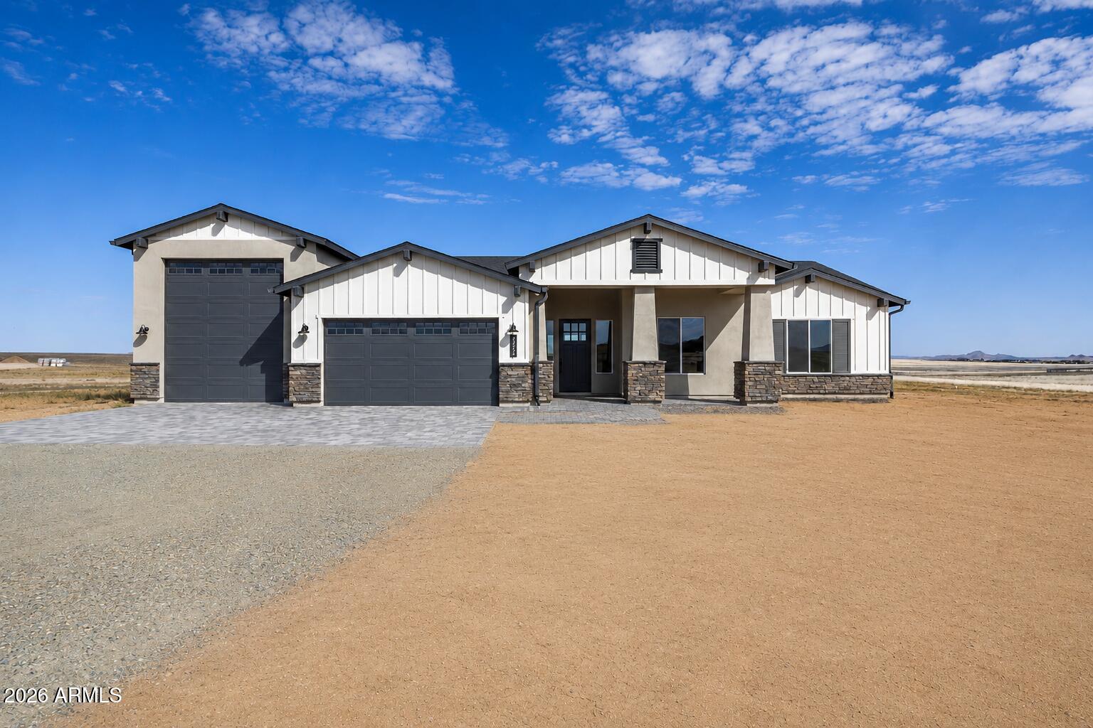 Stunning new luxury home is Move-in ready on a 6-acre lot, Enjoy mountain views from this 4-bedroom, 2.5-bath home featuring an open floorplan and 12' ceiling in the great room with fireplace. The island kitchen includes Shaker White cabinets with Napa Fawn color at the island, GE Profile appliances, and marble waterfall countertop. All bedrooms offer walk-in closets. The Owner's suite is a private retreat with soaking tub, separate shower, dual-sink vanity, and walk-in closet. Oversized 2-car garage plus 49' RV garage with a 12'x14' overhead door. Quality Luxury home built with 2x6 exterior framing, full sheathing, post-tension foundation, and energy-efficient spray foam insulation.  Photos, video, and V-tour are of our completed Copperfield Pkwy model also available for sale.