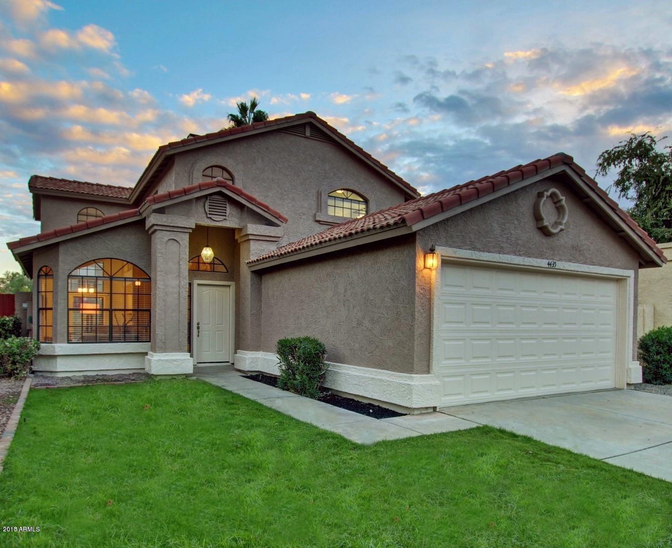 NO ADMIN UPFRONT OR MONTHLY. Beautiful 3 bedroom home in highly sought after Pecos North gated community just a few doors down from the community park and pool/spa. Quartz countertops, cabinets and stainless steel appliances in kitchen. Tile flooring downstairs except for 2 bedrooms. Bathrooms have Quartz countertops, tiled shower surrounds, cabinets, sinks, toilets, and fixtures. Cozy fireplace in open living room with vaulted ceilings. Upstairs has a loft and master suite. French doors which lead from the loft to a new deck with beautiful views. Spacious walk-in closet. Backyard features a covered patio with desert landscaping and plenty of room for entertaining. Interior. Great location close to shopping, dining, and easy freeway access to the 202 and I-10. Renter insurance is required