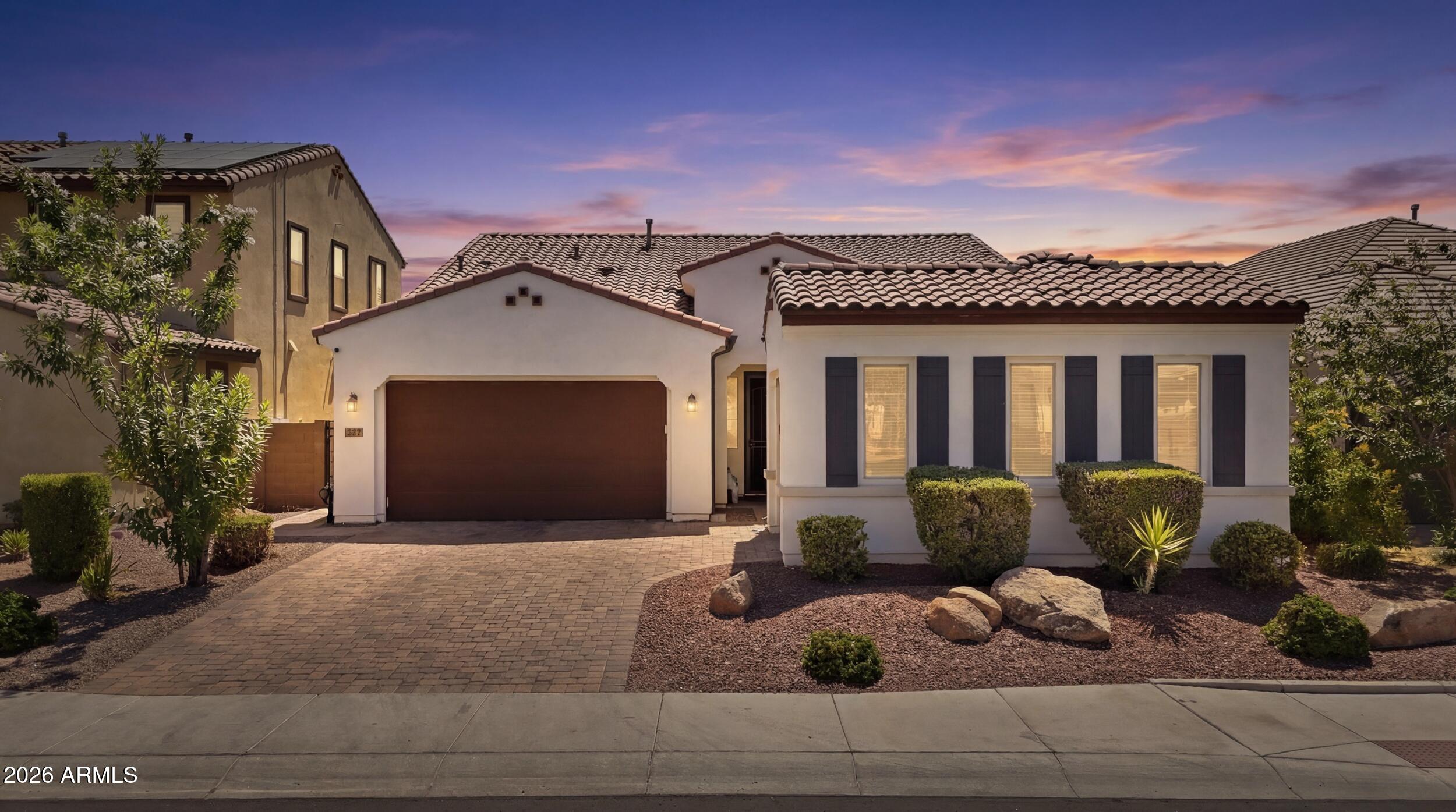 This home in highly sought-after MEADOWS community has EXCEPTIONAL blend of LUXURY, COMFORT and CONVENIENCE*This home showcases GOURMET KITCHEN featuring quartz countertops, BUILT-IN REFRIGERATOR,  stainless steel appliances, including a GAS COOKTOP, and oversized island*Designed for seamless indoor-outdoor living, the expansive ATRIUM DOOR opens to a NEWER PEBBLETEK POOL (2024), travertine pavers, and PERGOLA, creating an ideal setting for entertaining*The open floor plan offers abundant natural light*Convenient tech area and A FLEX space with double doors*SPLIT OWNER SUITE*SINGLE BAY of three-car garage is temp controlled and used as GYM*You will love the COMMUNITY FEATURES, including pool, PICKLEBALL, parks, playgrounds, and walking paths*Come by and see why you CAN CALL THIS PLACE HOME
