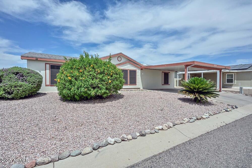 This spacious 3-bed, 2-bath mobile home is located in a quiet 55+ community which is move-in ready! Featuring an open-concept layout with natural light. The kitchen includes a large walk-in pantry, island and gas stove. New vinyl plank hardwood flows through the main living areas. The primary bedroom offers a large walk-in closet, fully remodeled large master shower with dual sinks. Spacious family room for all your entertainment needs. The property features a storage shed and 2-car carport. The community clubhouse offers a pool, spa, and hosts many events for your entertainment. This home sits on leased land, buyer must apply with park.