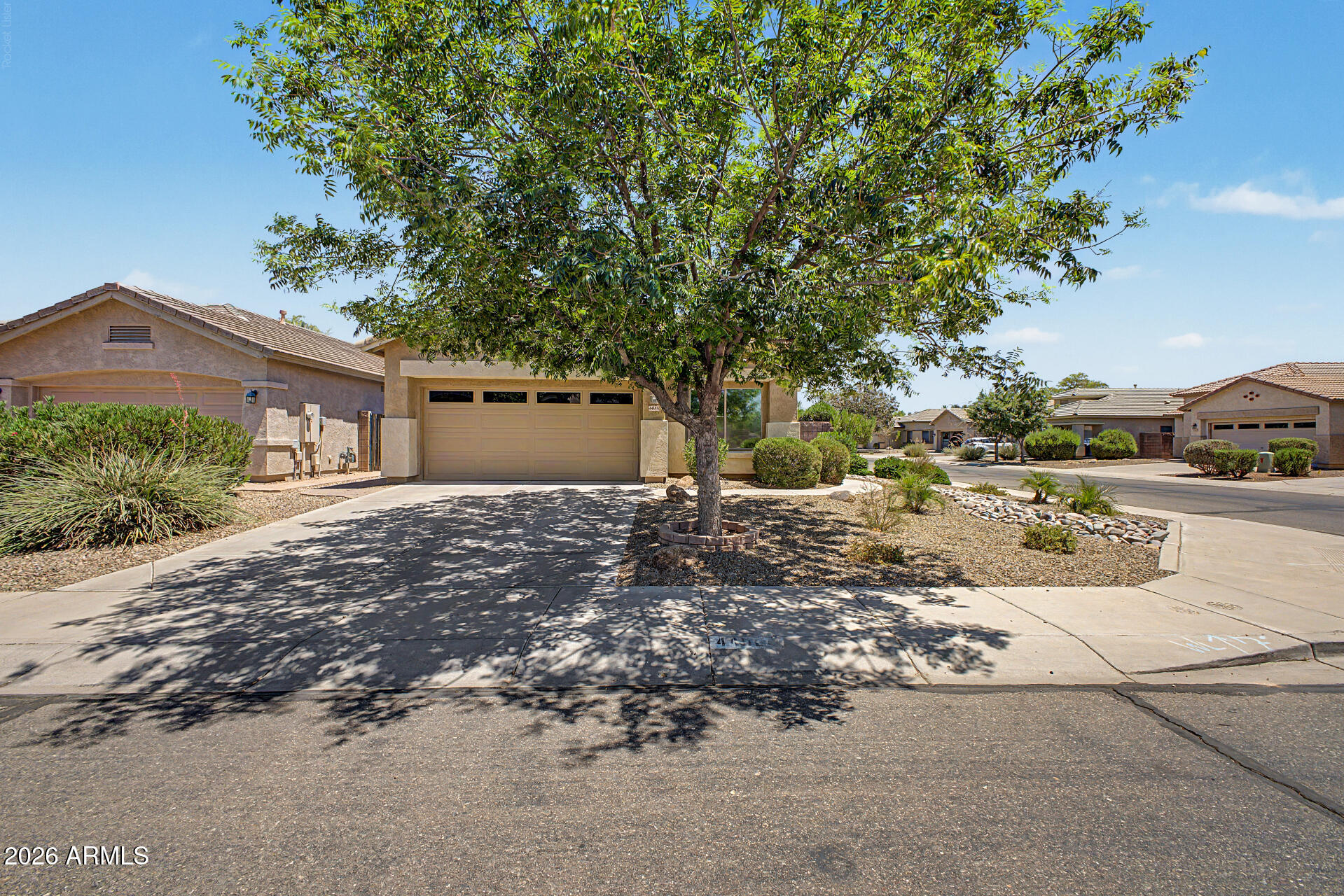 This home is a must see, was remodeled in 2010 after purchase including but not limited to adding extra cabinets in the kitchen(Pantry), granite and upgraded staggered cabinets.  It's been freshly painted and carpeted for the sale.  New smoke detectors throughout, new carbon monoxide detector, new blinds throughout.  The home is move-in ready with a new HVAC unit as well!  Ceiling fans throughout, all appliances!  Gorgeous front yard and back yard is mature with a freshly prepped bordered area for your desires, turf, more pavers, a combination thereof or adding lines for irrigation and have lush grass, the choice is yours!  Put this one on your list to see today!
