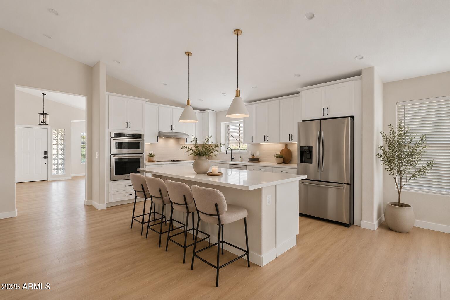 **4-bedroom, 2-bath turnkey home with fantastic curb appeal!** Beautifully landscaped front and back, this move-in-ready home has been exceptionally well maintained. The open-concept layout feels bright and spacious while still offering defined living areas. Enjoy tall ceilings, abundant natural light, fresh interior paint, and a beautifully remodeled kitchen. The generously sized primary suite provides a comfortable retreat, while a guest bedroom at the front of the home is ideal for visitors or a home office. Additional highlights include a spacious laundry room, all appliances included, gas service to the property, an RV side gate, and a desirable neighborhood you'll love coming home to.