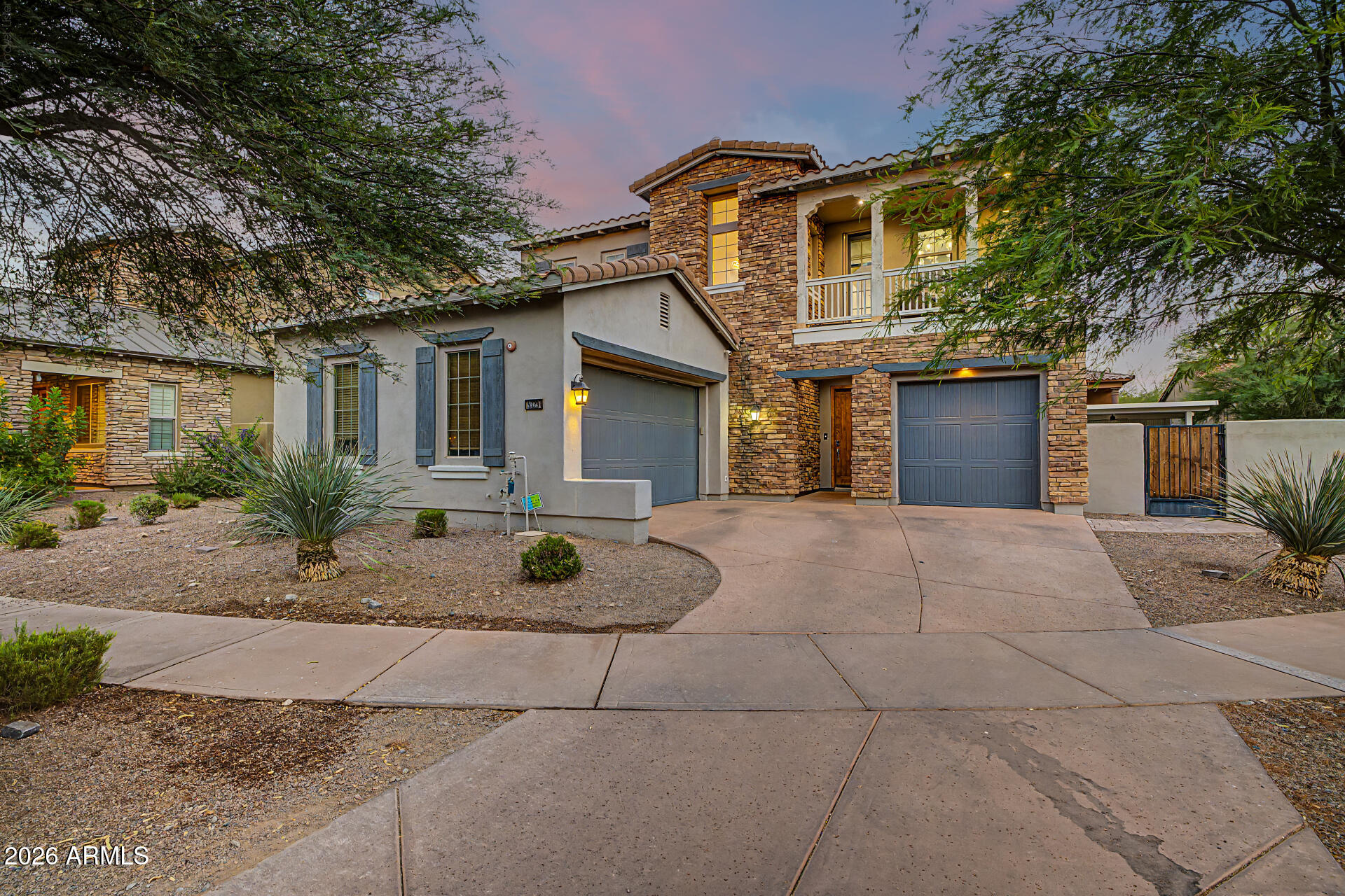Experience elevated Scottsdale living in this completely remodeled home, inside and out, located within the prestigious gated community of Terraces at Desert Parks in DC Ranch. Perfectly situated on a corner lot with desirable exposure, this stunning residence showcases abundant natural light and high-end designer finishes throughout.

Thoughtfully renovated with exceptional attention to detail, the chef's kitchen is a true centerpiece, featuring quartz countertops, stainless steel wolf & subzero appliances, double ovens, a six-burner gas cooktop with griddle, under-cabinet lighting, a spacious pantry, and a dramatic island perfect for gathering and entertaining. The impressive great room is designed for both everyday living and entertaining, featuring a custom stone accent wall with a built-in electric fireplace and expansive triple-pane sliding glass doors that seamlessly open to the outdoor living spaces, creating the ultimate indoor-outdoor Arizona lifestyle.  Multiple balconies throughout the home capture breathtaking mountain views, providing the perfect setting to enjoy Arizona's spectacular sunrises, sunsets, and year-round weather. Retreat to the luxurious primary suite, a private sanctuary complete with a spa-inspired en-suite bath featuring a soaking tub, walk-in tile shower, complete with electronics and Italian marble, hand painted flooring, smart toilet dual vanities, and two oversized walk-in closets. The outdoor spaces have been beautifully transformed to create a true resort-style experience. Enjoy the heated pool with tranquil water features, or relax in the inviting courtyard featuring a cozy electric fireplace. Every aspect of the exterior has been thoughtfully updated to complement the home's sophisticated design.

As a resident of DC Ranch, you'll enjoy access to an incredible array of community amenities, including parks, walking and biking trails, pickleball and tennis courts, and a newly renovated community center featuring a fitness center and lap pool. Ideally located just minutes from world-class golf courses, scenic hiking and biking trails, premier shopping and dining, and Scottsdale's most celebrated events, including the WM Phoenix Open and Barrett-Jackson Auto Auction. Convenient access to Loop 101 makes commuting throughout the Valley effortless.
This exceptional residence offers the perfect combination of luxury, lifestyle, and location--delivering the ultimate Scottsdale living experience in one of the area's most sought-after communities.