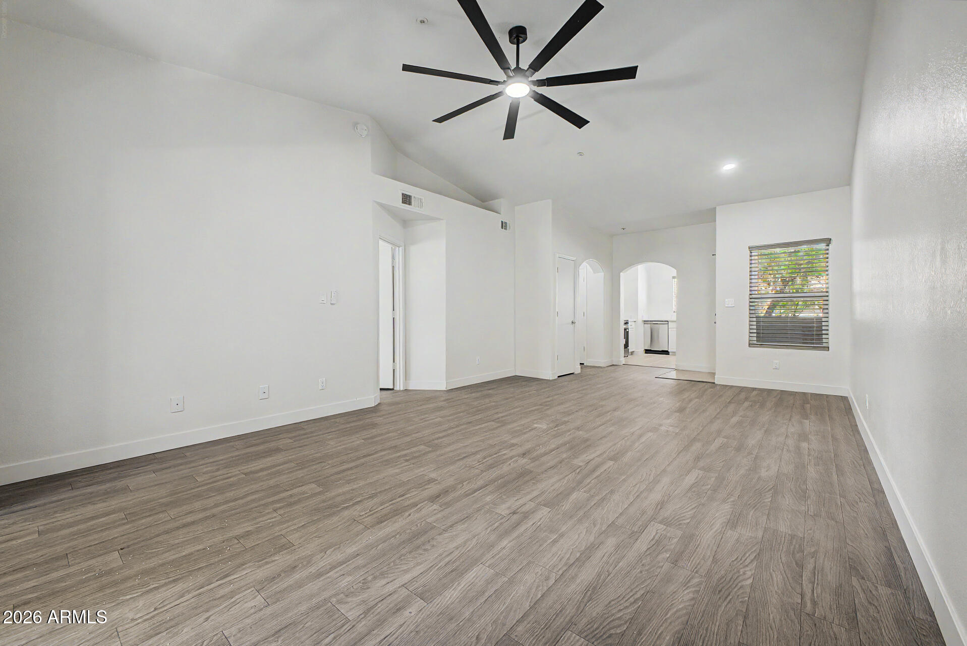 Newly REMODELED McCormick Ranch Beauty! Located in the Presidio Community. New 2025  $13,965 AC unit, 2 new luxury walk-in showers, new wood look plank flooring, all new stainless steel appliances including W/D, new A/C unit, new Quartz counter tops, fresh new paint & baseboards, new lighting, ceiling fans, plumbing fixtures, new window coverings and much more! Vaulted ceilings! Prime Scottsdale location, close to shopping, entertainment, great restaurants, excellent schools, and minutes from the 101 Freeway. Community features include mature landscaping, adjacent to miles of walking and bicycle paths, clubhouse, fitness equipment, heated swimming pool and spa. Enjoy outdoor living on the spacious covered patio. Do not miss this!