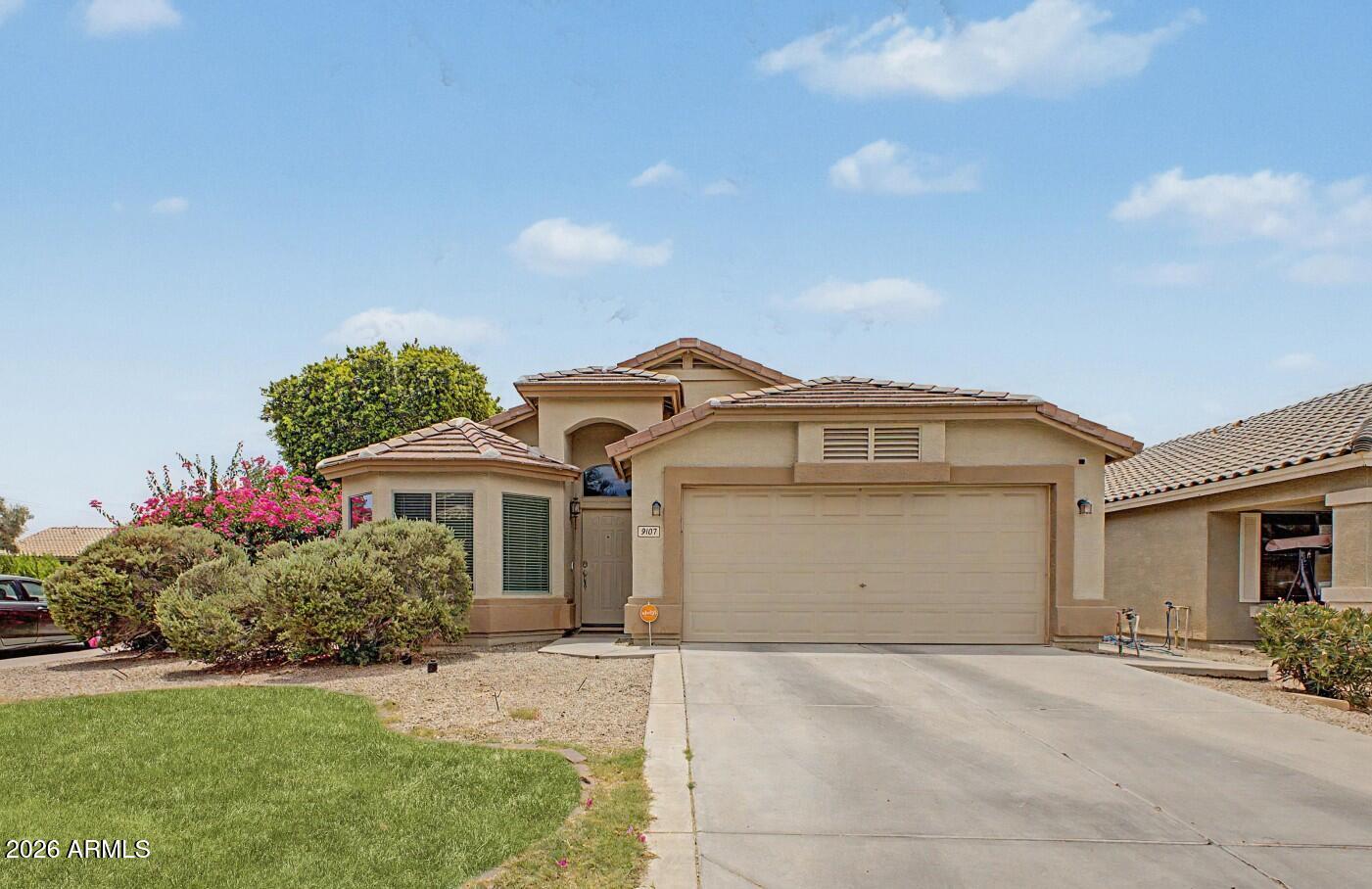 NEW ROOF, POOL HOME & the A/C replaced in 2022? Yes please! This move-in ready 3-bed, 2-bath home sits on a desirable corner lot & comes with major peace of mind because the big-ticket items are already done for you.
Enjoy the flexibility of a living room with dining space, plus the kitchen flows seamlessly into a separate family room. Kitchen offers walk-in pantry, granite counters w/island & S/S appliances included. Out back your sparkling pool is ready to cool you down during the Arizona summer & weekend gatherings. A 2-car garage w/ utility sink, cabinets & water softener adds everyday convenience, all within 1,665sf of well-designed space. Minutes from I-10, Westgate Entertainment District & State Farm Stadium. This one offers small-town charm w/ big convenience nearby. See it today!