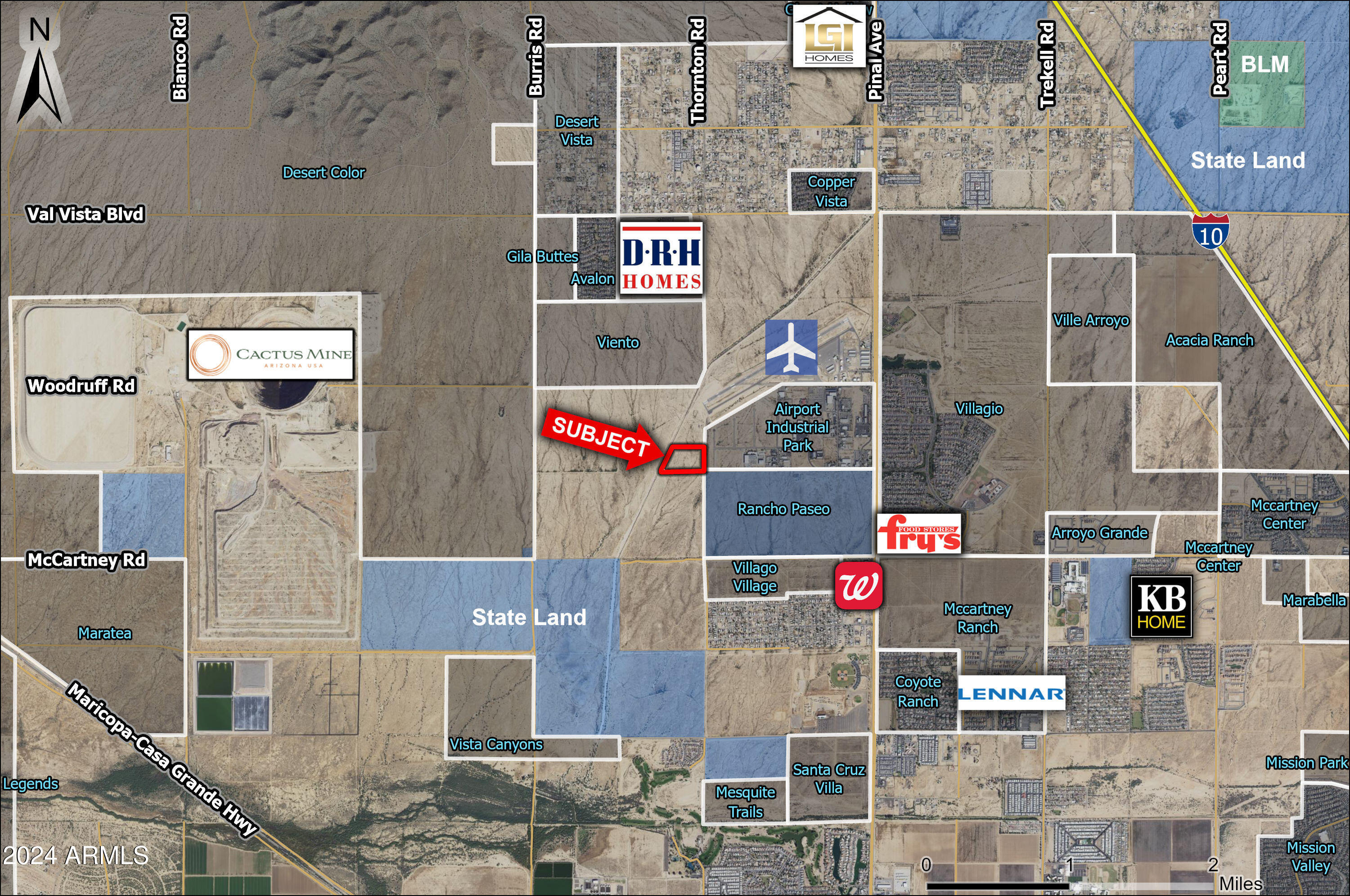 Excellent opportunity for Industrial / Manufacturer in Casa Grande.  Water and Sewer are located at the SEC of the property along Thornton Road.  General Plan allows for a variety of uses.  Submit all offers.