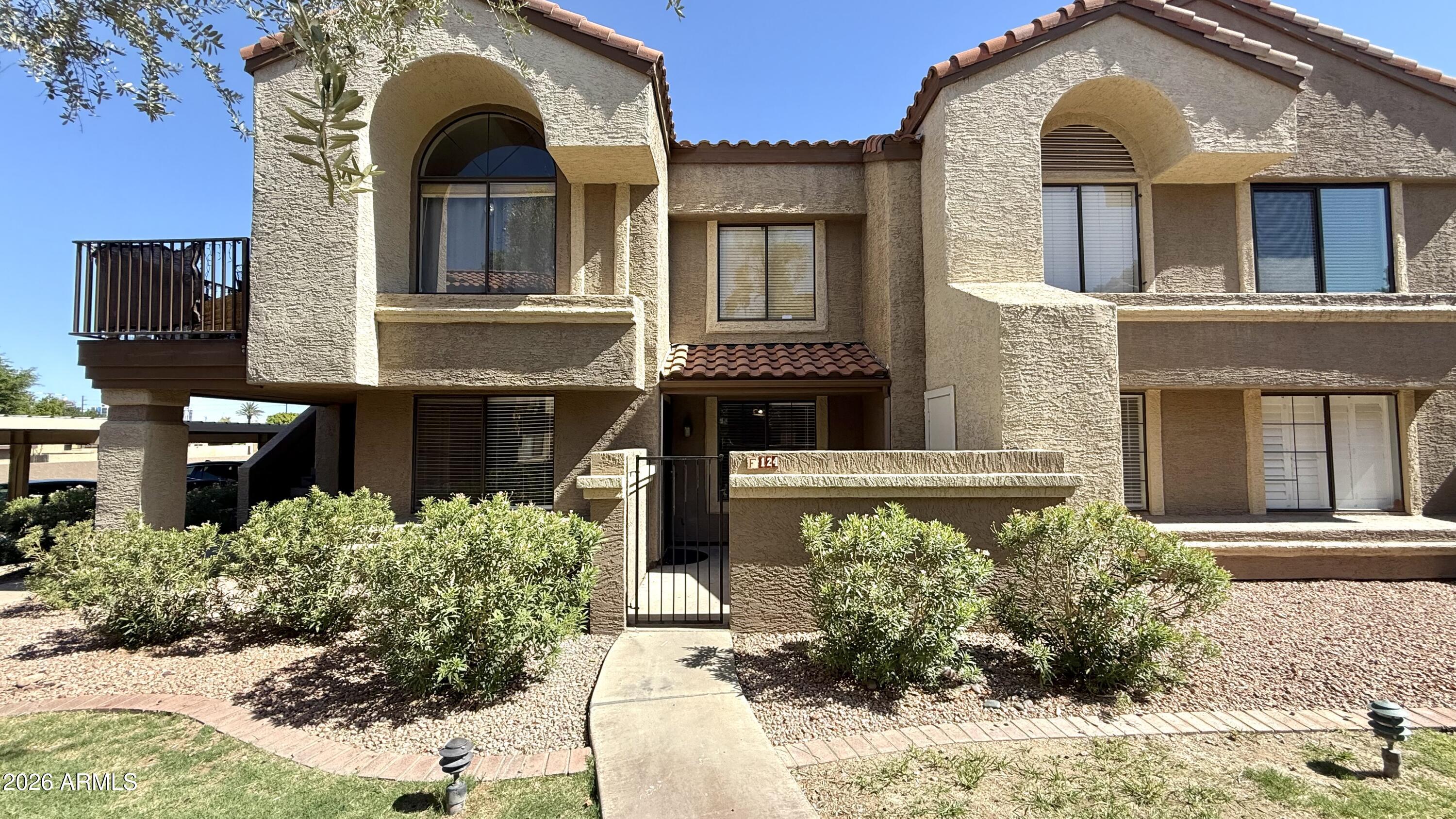 Move in ready with quick close, vacant. 2 bedroom, 2 bath unit.  Lower level corner unit with no carpet. Washer, dryer and refrigerator all stay. This unit has been tastefully redecorated. Located in the back of community with reduced University noise.  HOA includes water, sewer and trash.  The landscaping of community shows mature trees and green grass.  2 community pools. close to ASU, 101 freeway and Tempe Marketplace. You wont be disappointed looking at this unit.