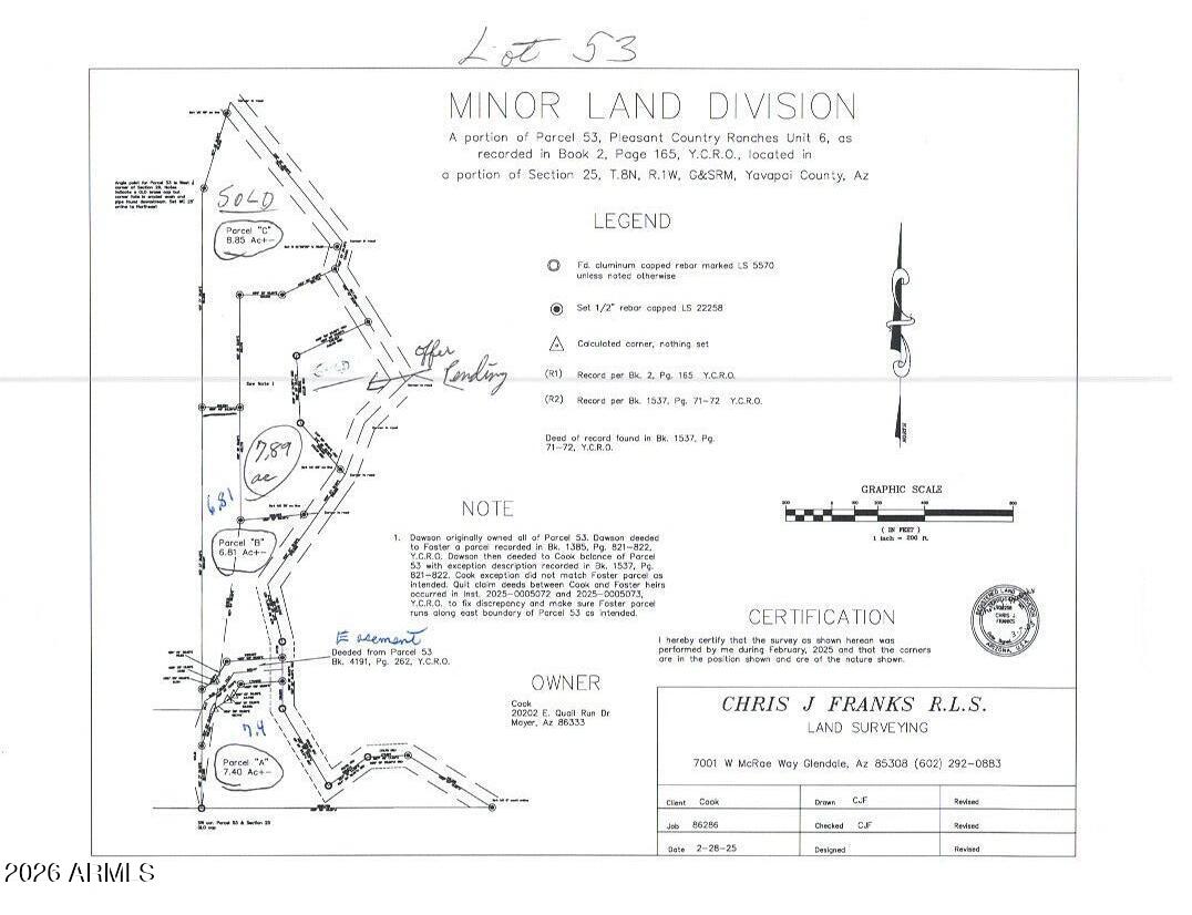 owner will carry a note with $10k down  $300. monthly  a total of three parcels available including the old ranch home.  lowest price in the entire 4,000 acres.  One parcel is already sold where the trailer is.  37750 s cow creek rd