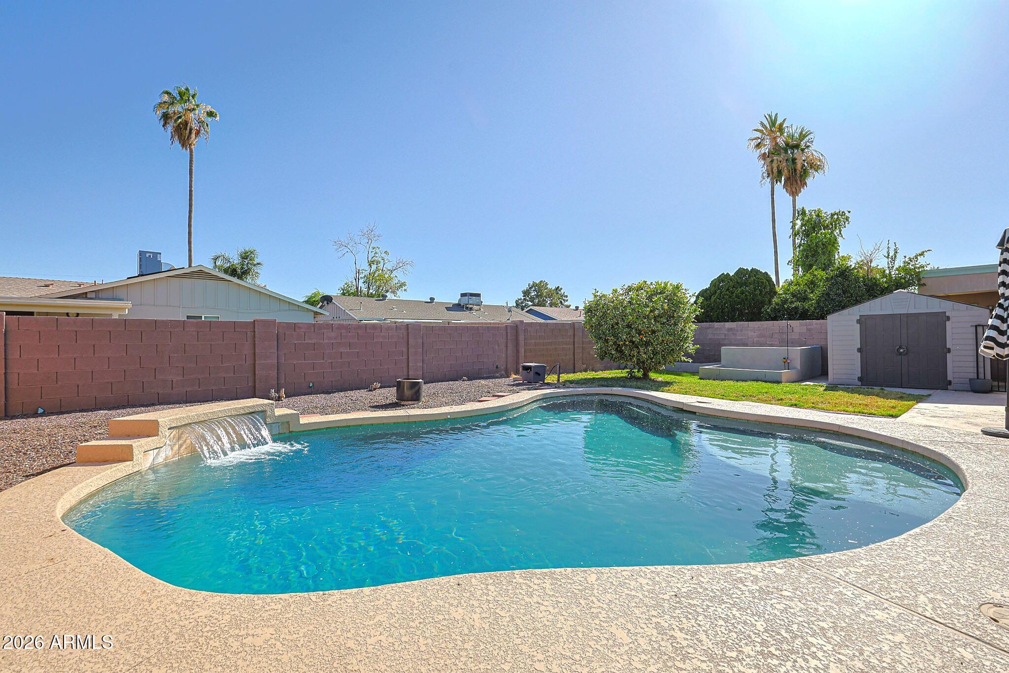 Looking for a home that has BOTH beautiful cosmetic and major mechanical upgrades? Plus NO HOA. Inside, you'll find a bright, refreshed interior with light paint tones, wood plank tile, laminate flooring, dual-pane windows, shutters, and a brand-new custom closet system. The remodeled kitchen features white granite counters, an extended peninsula with added outlets, SS appliances, a new large sink, and an elegant automatic faucet.
Thoughtful updates continue throughout with a brand-new electrical panel & wiring, new HVAC system and thermostat, and a new water heater. The home also offers a widened driveway, front security door, and a spacious laundry room offering additional storage.
Step outside to enjoy true Arizona living with an extended covered patio, extra exterior outlets, garden beds, a large storage shed, and a PebbleTec pool featuring a BAJA SHELF & WATER FEATURE that has been recently resurfaced and maintained for peace of mind. Move-in ready, stylishly updated, and close to some of Phoenix's most exciting growth corridors - Just minutes from the Phoenix Metrocenter area redevelopment, Pappadeaux, ASU West Campus, freeway access, shopping, dining, and entertainment. Here, peace of mind meets convenience at your door step.