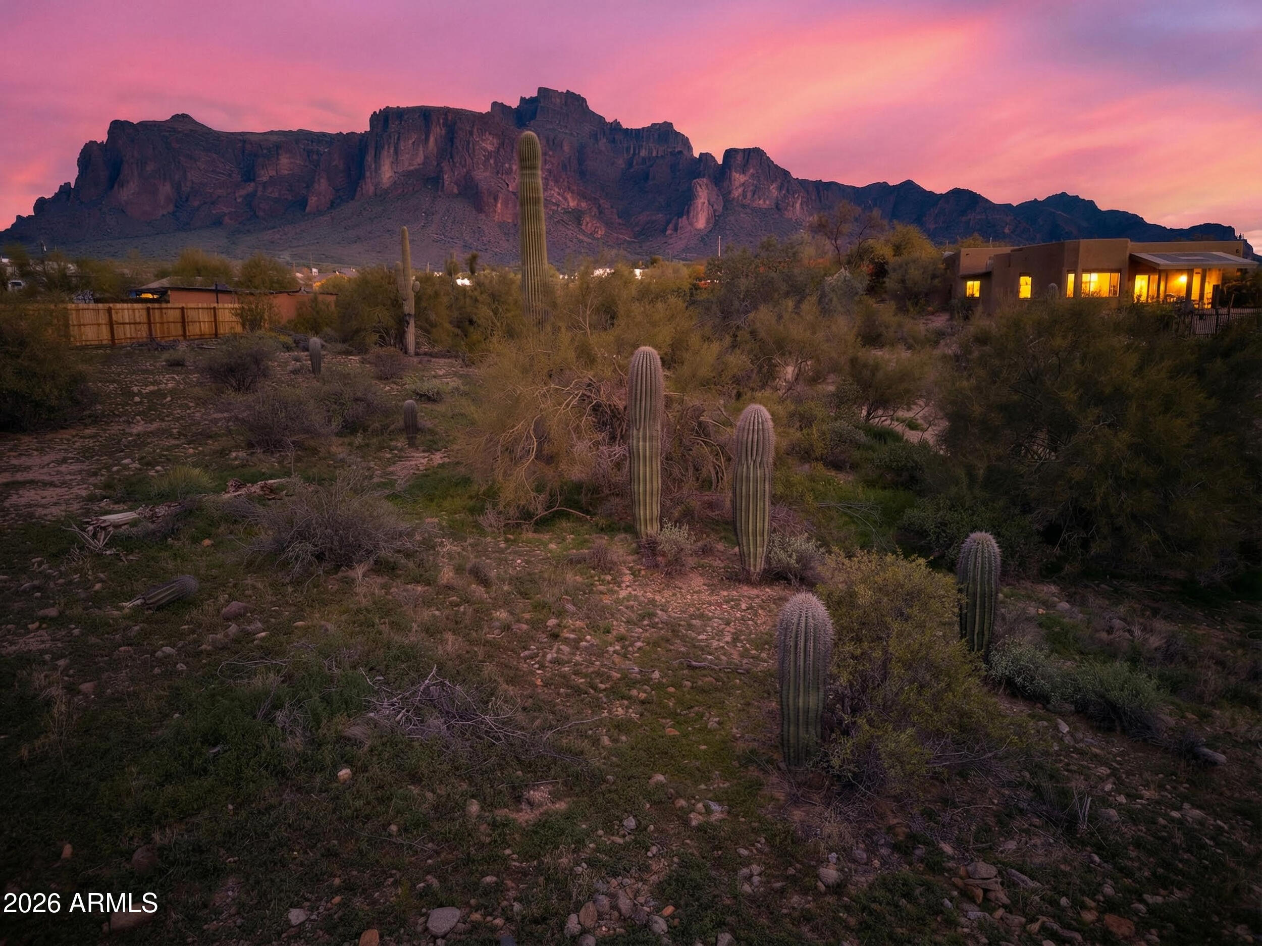 Wake up every day to sweeping, UNOBSTRUCTED views of the Superstition Mountains from this PRIVATE, BUILDABLE desert lot in Apache Junction. Tucked away yet easily accessible, this property offers the rare combination of breathtaking scenery and REAL INFRASTRUCTURE already in place.

Underground electric is available at the LOT LINE. City water is accessible from BOTH Roundup Street and Mountain View. The lot passed a PERC TEST in 2022, and drilling information with well contacts is available for buyers interested in installing a PRIVATE WELL.

Whether you envision a custom home, desert escape, or long-term investment, this is a STANDOUT opportunity in one of the Valley's most iconic backdrops. Wide open skies, dramatic mountain views, and space to build exactly what you want.

Wat Wake up every day to sweeping, UNOBSTRUCTED views of the SUPERSTITION MOUNTAINS from this PRIVATE, BUILDABLE desert lot in Apache Junction. Tucked away yet easily accessible, this property offers the rare combination of BREATHTAKING SCENERY and REAL INFRASTRUCTURE already in place. A newly added DIRT DRIVEWAY enhances access, making it easy to enter, walk, and start envisioning your FUTURE BUILD.
Underground ELECTRIC is available at the LOT LINE. CITY WATER is accessible from BOTH Roundup Street and Mountain View. The lot passed a PERC TEST in 2022, and drilling information with WELL CONTACTS is available for buyers interested in installing a PRIVATE WELL.

Whether you envision a CUSTOM HOME, DESERT RETREAT, or LONG TERM INVESTMENT, this is a STANDOUT opportunity in one of the Valley's most ICONIC settings. Wide open skies, DRAMATIC MOUNTAIN VIEWS, and space to build EXACTLY what you want.

Watch the video for a true sense of the VIEWS, PRIVACY, and BUILD POTENTIAL this property offers.

Buyer to verify all facts, utilities, and zoning.