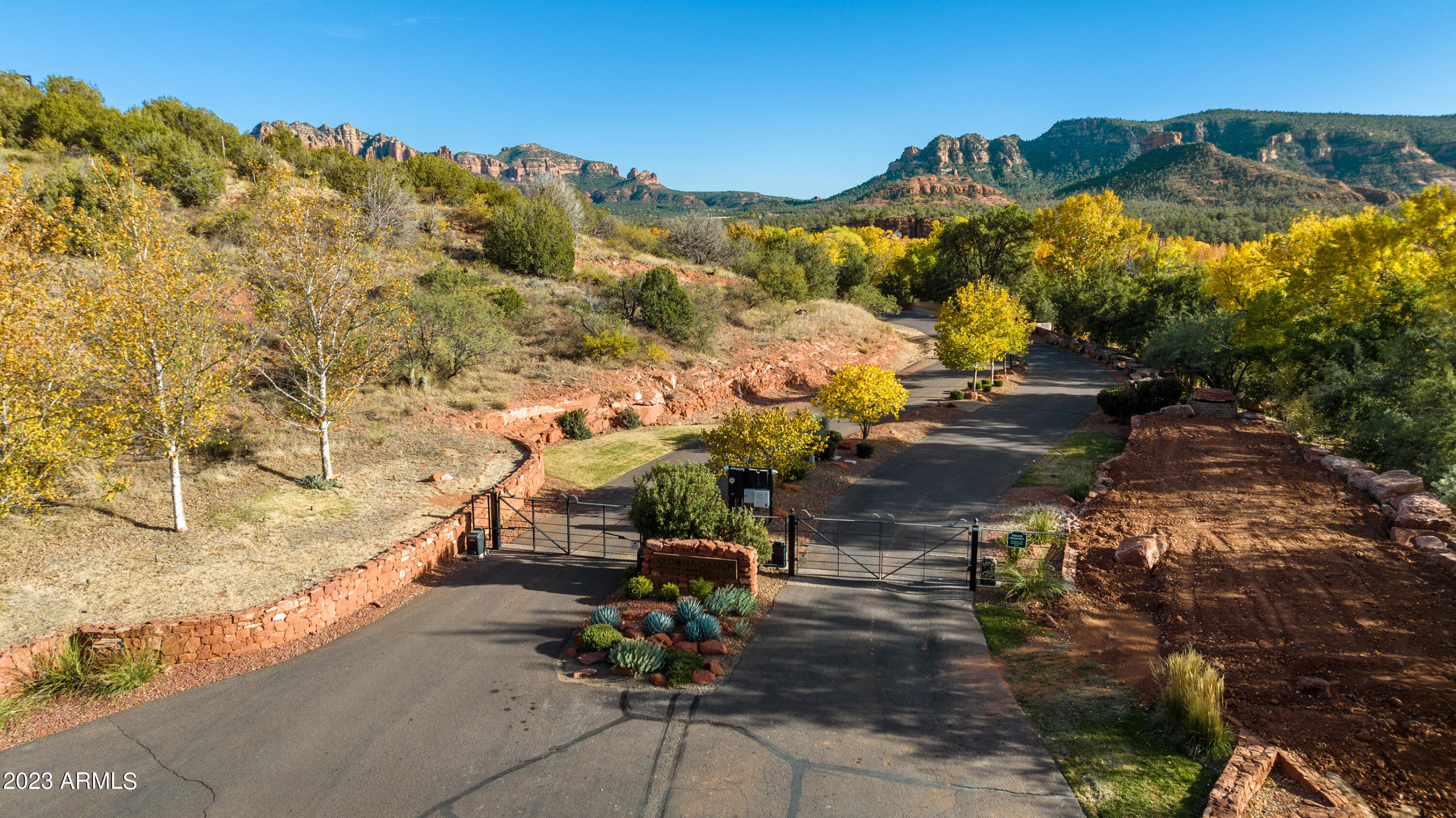 WOW, one of a kind waterfront property in Arizona! Boasting an amazing 316 feet of Oak Creek frontage, this open floor plan boasts spectacular views of Cathedral Rock & Seven Warriors. The 3.74-acre property is tucked inside Sedona Ranch, an exclusive gated community. Your own private beach, meandering pathways, intimate view-patios, irrigation canal & stream that winds past color-changing trees. This secluded single-level, split floor plan exudes luxury with extensive use of stone, wood & metal. Large view-windows showcase breathtaking outdoor beauty. Great room with huge multi-slide doors to outdoor entertainment patio. High-end chef's kitchen with premier culinary appointments. The beauty-serenity of this home will far exceed your expectations!