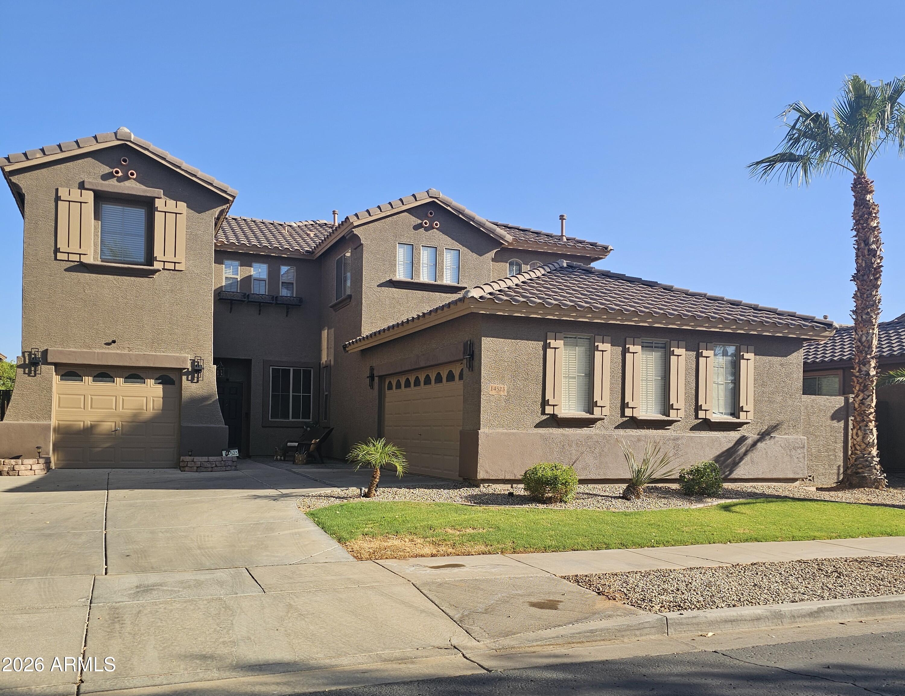 Welcome to this beautifully updated 2-story home in the highly sought-after gated community of Copper Canyon Mountain Gate. Offering 4 spacious bedrooms & a versatile loft ideal for a home office, media room or play space. The updated kitchen showcases granite countertops and new stove, microwave, and dishwasher. Enjoy beautifully updated bathrooms with granite counter tops throughout the home. The master bedroom features a spa-inspired bathroom with an oversized jetted soaking tub and a walk-in shower equipped with multiple sprayers for a true resort-style experience. The living room offers a built-in entertainment center, and you'll see travertine tile both inside & out. The thoughtfully renovated interior creates a warm & inviting atmosphere, while the backyard provides a private oasis. With a sparkling pool, pavers, covered gazebo, and an outdoor kitchen area complete with a built-in granite breakfast bar, sink, mini refrigerator, and cozy fireplace, making it perfect for entertaining. This home combines comfort, style, and functionality. Additional upgrades include two new A/C units (2024), and a new water heater (2024). With north/south exposure, a three-car garage, and an excellent school district, this home truly has it all.