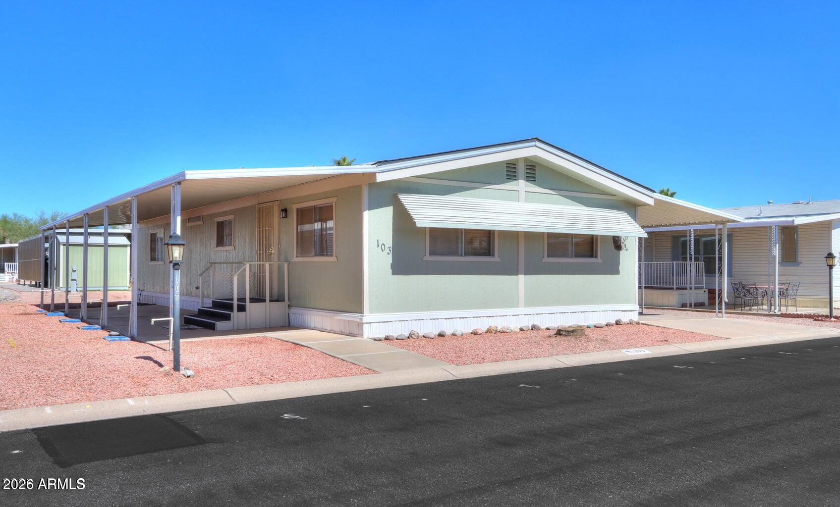Welcome to Sunwest Resort Village, a 55+ gated community where comfort and convenience come together. This move-in ready home features a spacious open layout, beautiful flooring, and large living areas perfect for relaxing or entertaining. Enjoy gas heating and cooking, a newer roof, brand new water heater, and plenty of storage. Access to exclusive amenities including a clubhouse, pool, spa, RV parking, and a vibrant calendar of activities.  Whether you're looking to downsize or enjoy a low-maintenance lifestyle, this charming home has it all.