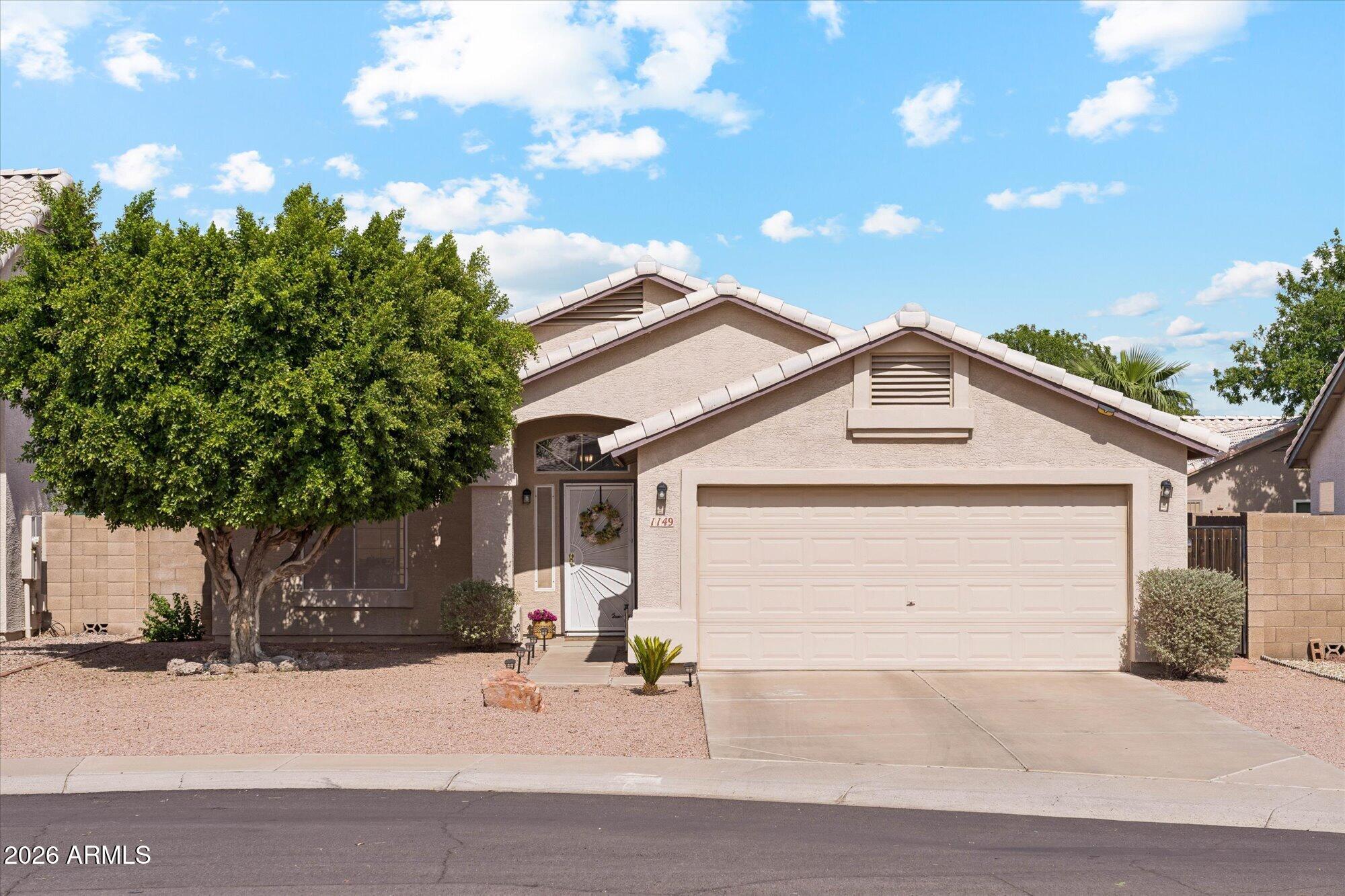 UNPACK YOUR BAGS AND START LIVING. TURN-KEY GILBERT GEM WITH PRIME LOCATION! This immaculate 3-bed, 2-bath, 1340 sq ft living space and 5143 sq ft lot size home in Gilbert is in absolute move-in condition. Perfectly positioned on a quiet cul-de-sac and walking distance to the local school, parks, popular local coffee shops, and a variety of restaurants. Easy access to the airport, businesses and entertainment.  Move in ready beautiful home that offers an open-concept kitchen flowing to the family room. Recent high-ticket updates include a newer roof, newer HVAC, and newer carpet in all bedrooms. The property also features a beautifully newer turfed backyard remodel, a newer Lift Master 2 car garage door, stainless Frigidaire/GE appliances, newer ceiling fans in every room, updated baths, vaulted ceilings and interior paint. This is a must see.




Recent Home Improvements & Upgrades

    "    2026 -- Brand new Frigidaire stainless steel dishwasher
    "    2025 -- New Lift Master garage door opener and heavy-duty spring
    "    2023 -- Complete roof replacement
    "    2022 -- Newer Trane HVAC system unit
    "    2022 -- Fresh Tiger Turf installed in the backyard remodel
    "    2022 -- New carpet installed throughout all bedrooms
    "    2022 -- Newer GE stainless steel refrigerator
    "    2022-2025 -- New modern ceiling fans installed in every room
    "    Recently -- Freshly painted interior throughout