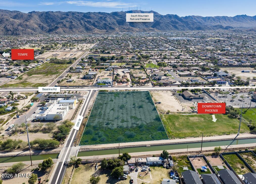 Baseline Townhomes is a fully approved, shovel ready, prime development opportunity in the south Phoenix submarket along the highly coveted Baseline Corridor. The property is located at the corner of 10th Street and Baseline Road, five minutes away from the South Mountain Park and Preserve. This parcel is located in the ''bullseye'' of the Valley, less than five miles to the heart of Downtown Phoenix to the north, as well as Sky Harbor International Airport approximately six miles away. The major intersection of 24th Street and Baseline lies less than two miles east where many retail options exist (Target, Fry's, Walmart Neighborhood Market, PetSmart, Raising Canes, along with many other dining options). MORE Baseline Townhomes is a fully approved, shovel ready, prime development opportunity in the south Phoenix submarket along the highly coveted Baseline Corridor. The property is located at the corner of 10th Street and Baseline Road, five minutes away from the South Mountain Park and Preserve. This parcel is located in the "bullseye" of the Valley, less than five miles to the heart of Downtown Phoenix to the north, as well as Sky Harbor International Airport approximately six miles away. The major intersection of 24th Street and Baseline lies less than two miles east where many retail options exist (Target, Fry's, Walmart Neighborhood Market, PetSmart, Raising Canes, along with many other dining options). The Pointe at South Mountain Resort along with The Raven and Legacy Golf Courses are also minutes away. This location is as central as it gets and allows residents to enjoy, with ease, so much of what all parts of Phoenix have to offer. With many dining, shopping, and entertainment options, as well as multiple freeway access points within minutes, this property will prove to be an exceptional centrally located development opportunity. 
The Baseline Townhomes site is a fully approved project featuring 60 well-planned units on approximately ±5.3 acres. The unit mix consists of (16) 2-bed/ 2-bath (single-story units), (4) 2-bed / 2.5-bath, and (40) 3-bed / 2.5-bath units. The single story units all have attached single-car garages and the two-story units all have attached two-car garages, offering an amenity not found easily in other competing apartment or BTR projects. Community amenities include a swimming pool, ramada, barbecue grills, and dog park along with beautiful mountain views of the South Mountain Park and Preserve minutes to the south. 
Baseline Road represents a major East-West transportation corridor in the South Phoenix submarket. The 16th Street and Baseline Road intersection located just east of the property averages approximately 21,300 cars per day of traffic in a centrally located position between Downtown Phoenix and the cities of Tempe, Mesa, Chandler, and Gilbert. The 85042 zip code features a median household income of $88,717 with close proximity to a multitude of employment drivers which include: Collins Aerospace, Amazon Fulfillment & Sortation Centers, FedEx, Home Depot Distribution Centers, Unitedhealth Group, key City of Phoenix departments, as well as Phoenix Sky Harbor International Airport.
INVESTMENT HIGHLIGHTS
" Located in the Heart of the Metroplex in the Extremely Popular Baseline Corridor
" Less Than Five Miles to the Heart of Downtown Phoenix
" Minutes To Many Shopping & Dining Options Including Target, Fry's, Walmart
Neighborhood Market, & Raising Canes
" Fully Approved / Shovel-Ready Plans for 60 Units
" Exceptional Unit Mix (16) 2-Bed / 2-Bath Units , (4) 2-Bed / 2.5-Bath Units, &
(40) 3-Bed / 2.5- Bath Units
" All Units Have an Attached One or Two-Car Garage
" Beautiful Views of the South Mountain Park & Preserve, Located Minutes Away
