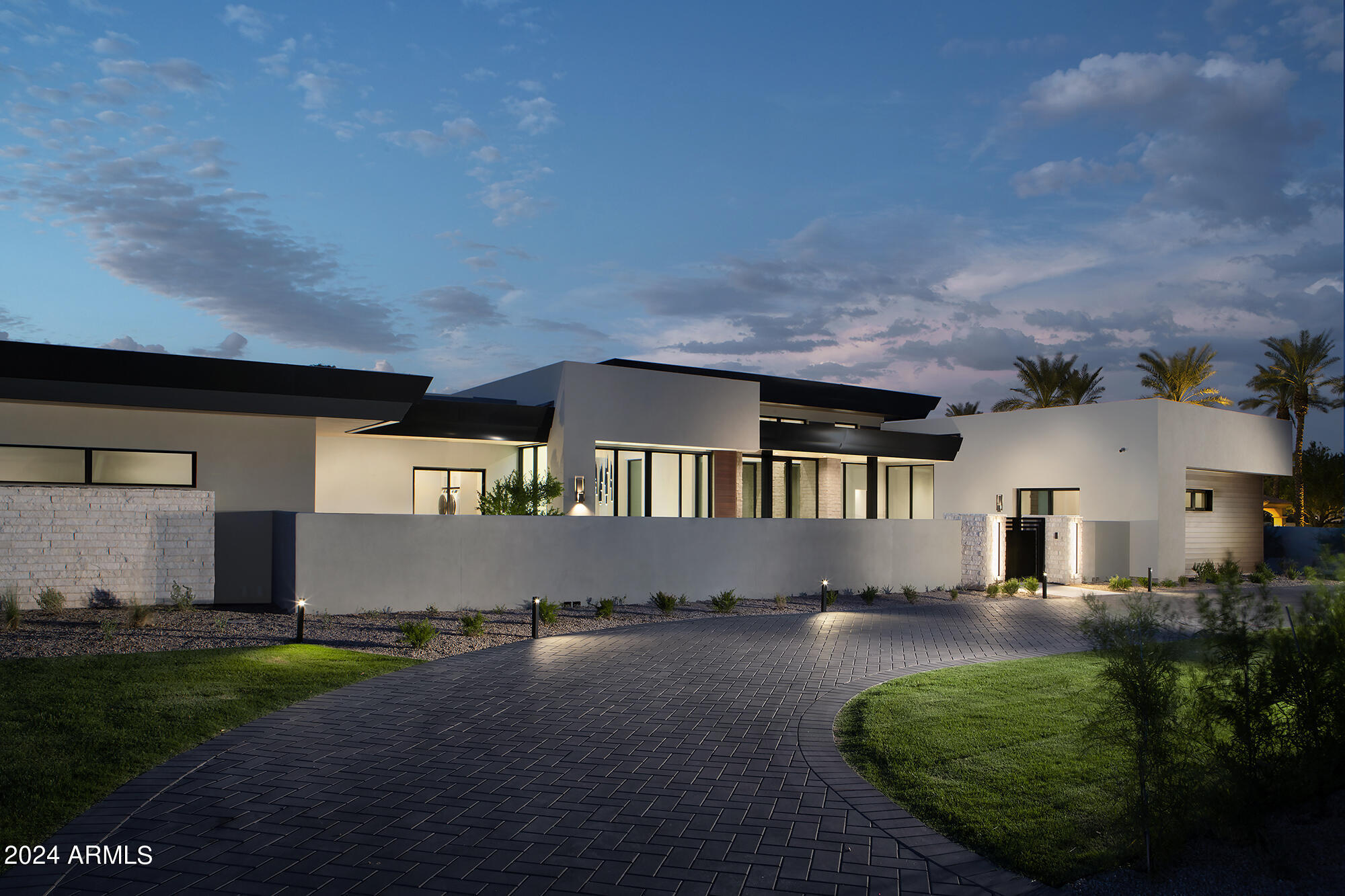 Spectacular Contemporary new home by Sonora West Development near its August 2024 completion. Total 6,564/s with a 5,595/sf main house and 969/sf guest house. The home includes 5.5 en-suite bedrooms including a large 2 room guest house which doubles as a pool house large enough for a pool table and seating. High-end appliances include Sub-Zero and Wolf. The circular paved driveway leads to spectacular water featured courtyard entry. Large covered patio and spectacular backyard with a Ramada, BBQ, fire pit, pool and spa. 4 car garage with gated entrance. No HOA.