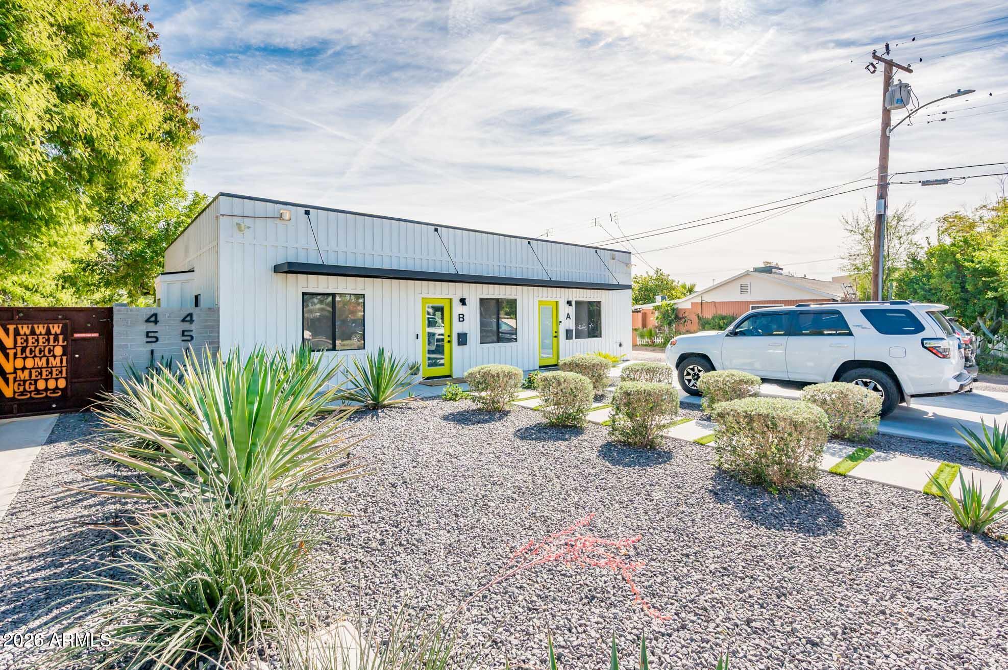 Turn-key Central Phoenix triplex comprised of two buildings with separate addresses. Front building (4515) is 2018 new construction featuring Unit A (1bd/1ba) and Unit B (2bd/1ba), each with private yard and dedicated parking. Rear residence (4513) is a freestanding 2bd/1ba home fully renovated to the studs in 2016 with gated driveway and four uncovered spaces. All units offer inside laundry and private individual yards. Complete foam roof recoated and full exterior painted in 2020. No HOA. Stabilized asset in a strong Uptown rental corridor with long-term appreciation potential. Strong tenant base. Tenants pay own electric.