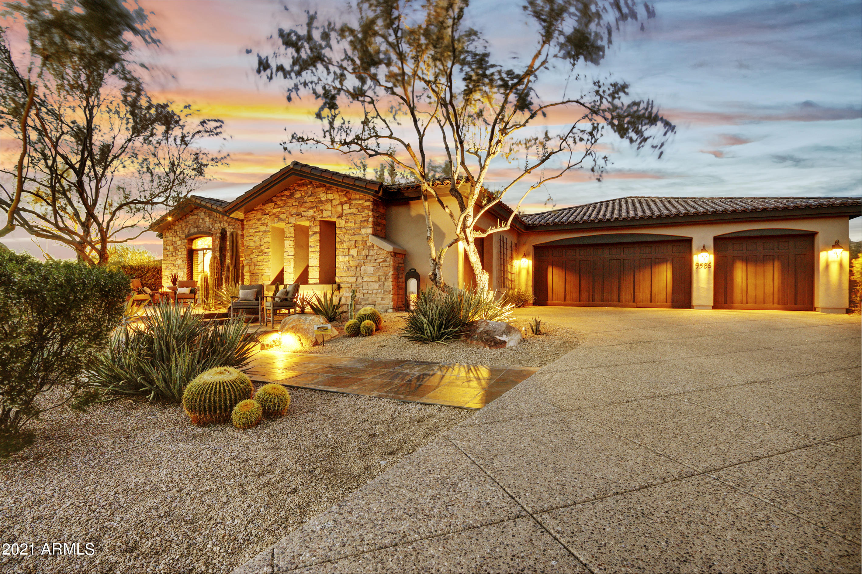Located in one of the finest private communities in Scottsdale, this luxurious home sits on one of the best lots in La Strada. Surrounded by mountain views & city lights while still in the heart of the city. This stunning & spacious home features all the amenities including 4 bed, 4.5 bath, 4 car gar, office/den, wine cellar, casita, courtyard, & home theater. Resort-style backyard with exquisite landscaping is private & features expansive, heated, negative edge pool & outdoor kitchen area. The indoors are just as inviting with a chef's kitchen equipped with Viking & Subzero appliances. Custom cabinetry has high-end pewter hardware & other finishing touches. A dream home on a quiet & private cul-de-sac just minutes from the 101, DC Ranch Mrktplace, Kierland, & all the Valley has to offer.