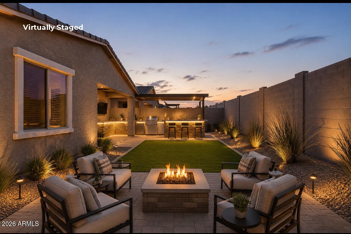 This is your oppurtunity to live in a all Brand New area! All new Communities, Shopping and Schools. 4 Bedrooms and 3 full Baths, split master floor plan. With a private guest room and bathroom. Plus a universal  Den/Gym or Teen Room. Large open concept Kitchen and Great Room whch boasts an over sized sliding door, to your private yard. Quartz Counter tops in Bathroom, Granite in Kitchen, all upgraded appliances Brand New Samsung Refrigerator. Washer and Dryer included., New Interior paint and  Brand new plush upgraded carpet. Brand New ceiling fans and so much more.  Live, Play, Shop and Work near your home. BONUS Extended length garage. This home has everything  just needs YOU!