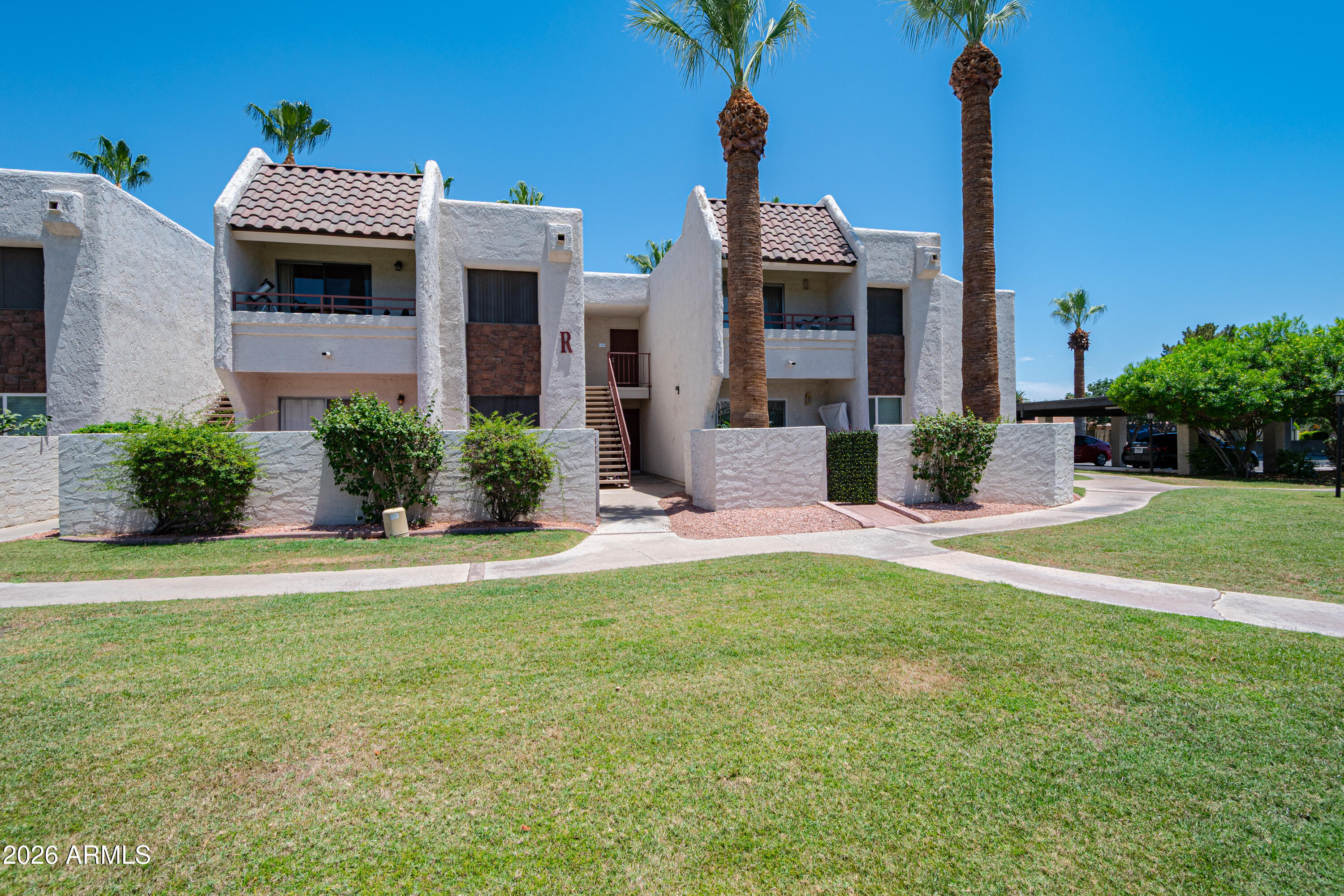 Welcome to this beautifully updated ground-floor condo in the highly sought-after Monaco at McCormick Ranch. This one-bedroom, one-bath home features a spacious private patio and recent updates including new flooring throughout the kitchen, dining area, living room, and bathroom. The interior offers contemporary cabinetry, granite countertops, stainless steel appliances, and a generous primary bedroom with a large walk-in closet. Assigned parking is just steps away. Enjoy resort-style amenities including a heated pool, spa, fitness center, clubhouse, media room, billiards room, and putting green. Excellent choice for full-time residents, or a seasonal visitors. Conveniently located near shopping, dining, grocery stores, Salt River Fields, Talking Stick Resort, and Loop 101 access.