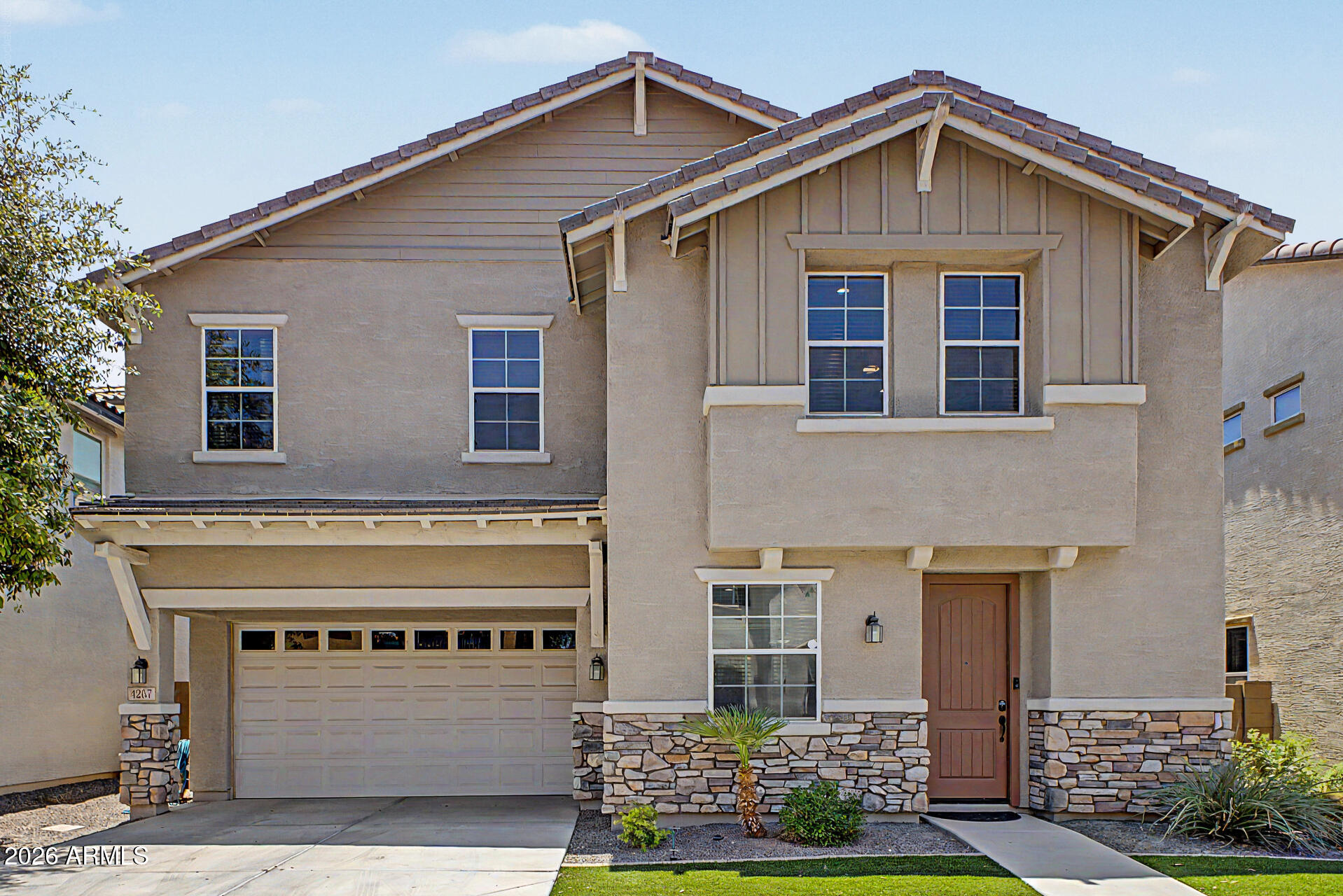 Welcome home to Fincher Fields at Cooley Station! Designed for both everyday living and entertaining, this spacious floor plan features an inviting main level, a large upstairs loft and three generously sized bedrooms. The low-maintenance backyard with artificial turf offers the perfect space to relax or play without the upkeep. Located just a few doors from a neighborhood park, you'll also enjoy all that Cooley Station has to offer, including walking paths, greenbelts, community pool, and playgrounds. Conveniently situated near the Loop 202, the home provides easy access to shopping, dining, and entertainment at the nearby SanTan Village area, as well as the many restaurants, events, and charm of Downtown Gilbert.