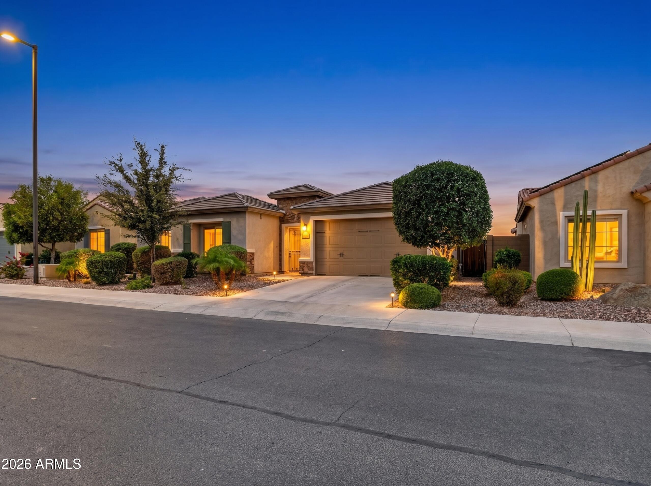 Wow! Incredible value on this LARGE & HIGHLY upgraded ranch style home! Ideally located next to a beautiful park w/ view fence & no neighbors behind. Gated crtyrd w/ impressive rotunda entryway. Huge Kitchen & great room w/ plenty of room for all your guests. Kitchen features BIG island w/ breakfast bar, 36'W gas cooktop w/wall micro-oven combo, staggered cabinetry w/ sft cls doors & drwrs, HUGE walk-in pantry, & pendant lights. Master suite of your dreams w/ split floor plan, GIGANTIC walk-in shower , & built -in ''classy closets''. Porcelain tile throughout w/ no carpet anywhere! Highly upgraded guest bathroom w/ contemporary tile design and raised height vanities T/O. Incredible amenities nearby including water park, tennis & pickleball courts! Truly 2much2list!