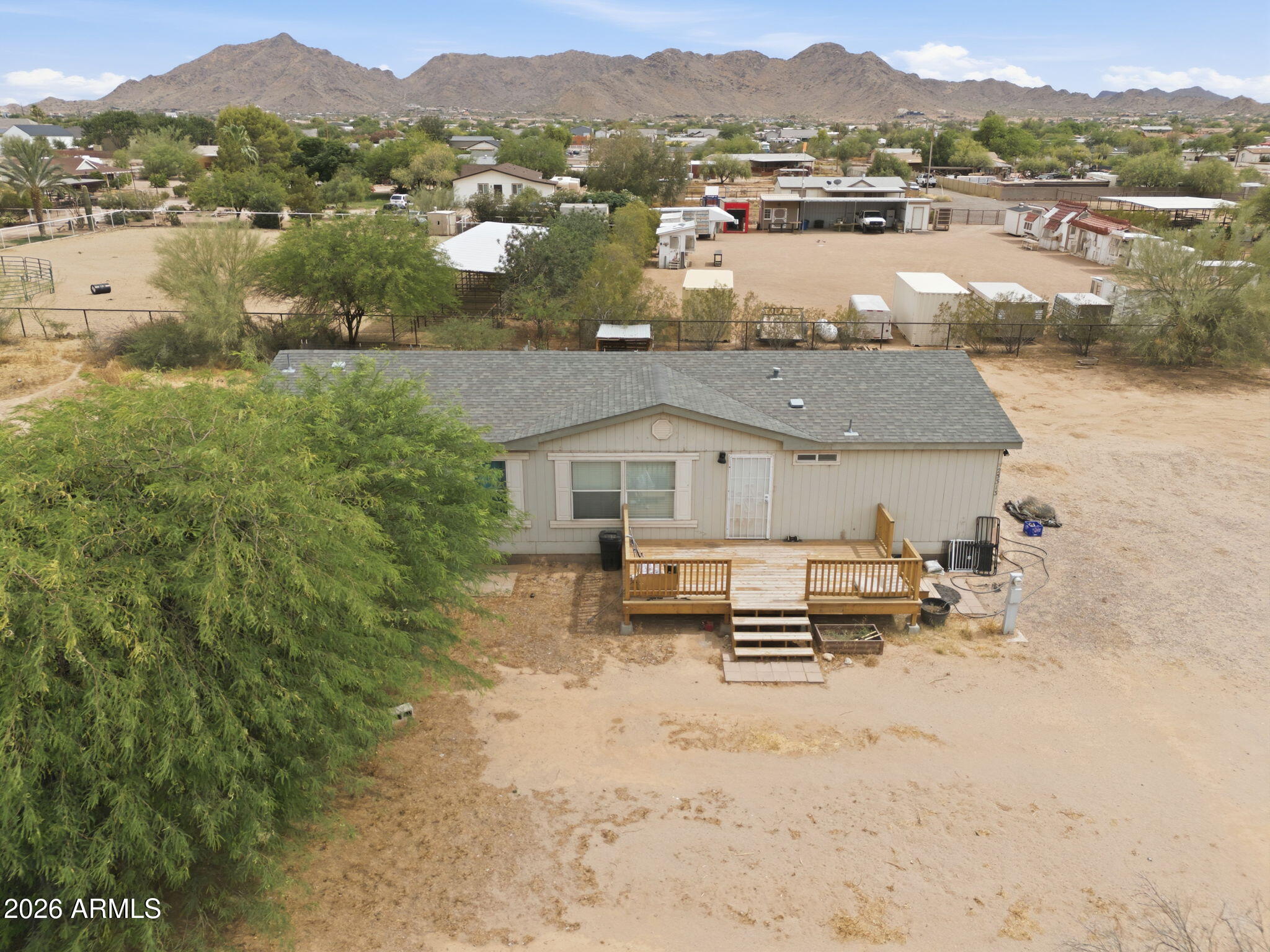 Rare opportunity to own a full acre in the heart of Queen Creek with horse privileges and no HOA. Ideally located directly across from Horseshoe Park & Equestrian Center and just minutes from shopping, dining, and everyday conveniences, this property offers both space and flexibility. Enjoy the existing 4-bedroom, 2-bath home or use the land as the perfect canvas to build the custom dream home you've always envisioned. With endless possibilities, this is a property you won't want to miss.