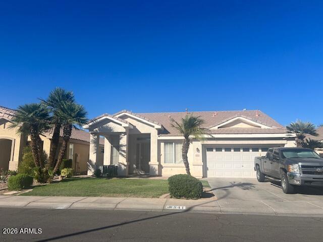 Beautiful 3 BR and den home in Prestigious Superstition Ranch featuring a private pool and carefully designed living spaces throughout. You will find elegant light fixtures and Plantation shutters with soaring vaulted ceilings and a cozy fireplace. The spacious kitchen offers light cabinets, newer finished black stainless steel appliances & a breakfast bar/island.  Enter your primary suite through French doors and unto the ensuite featuring dual vanities, separate shower and garden tub, private toilet room and large walk-in closet. Retreat to your backyard with a covered Patio, fenced pool and fire pit. There's a new water heater as well. Ideally located in a cul-de-sac close to a park, premier shopping, dining and everyday conveniences. It's ''coming soon''!