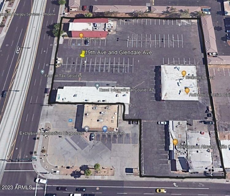 This property is prime for redevelopment!  2+ acres of C-2.  Fronts 19th Ave and Glendale Ave (the 7/11 store is not included.)  High volume traffic on both Avenues.  This property could be developed into two - three separate pads.