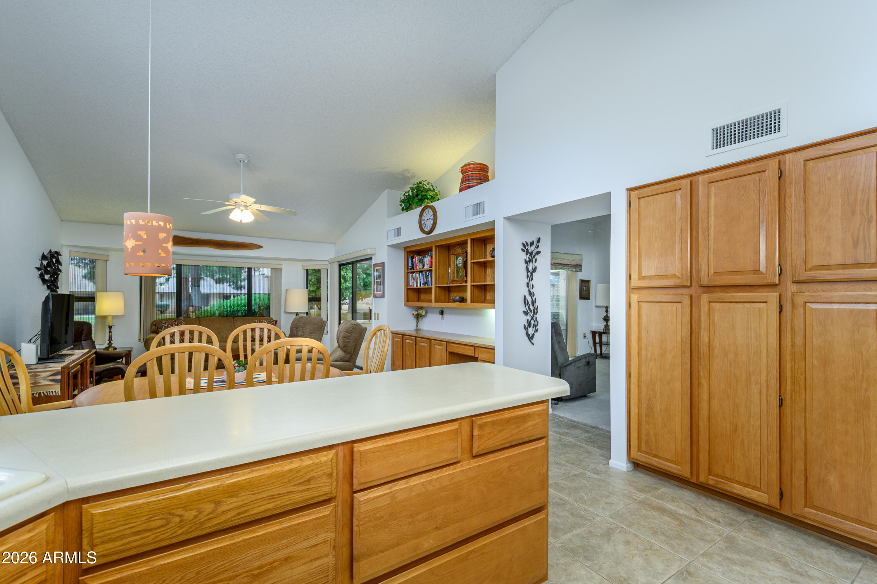 If you want to reside in the vibrant center of Sun City West, AZ, then this might just be the home for you. Home is centrally located in the Grandview Golf Course section of the city & close to shopping, churches, recreational & medical facilities. This popular Aspen model duplex features 2 bedrooms, 2 bathrooms & an office/craft room. Primary suite has a large walk-in closet, dual sinks, bay window & access to the gated south facing back patio. The home is designed for both formal & casual entertaining with the living/dining area combination & the large family room. Both spaces have access to the covered back patio. Interior paint 2026 & new HVAC 2025. Enjoy the benefits of the assumable solar lease. Home is being sold furnished. Make arrangements today to view this home!