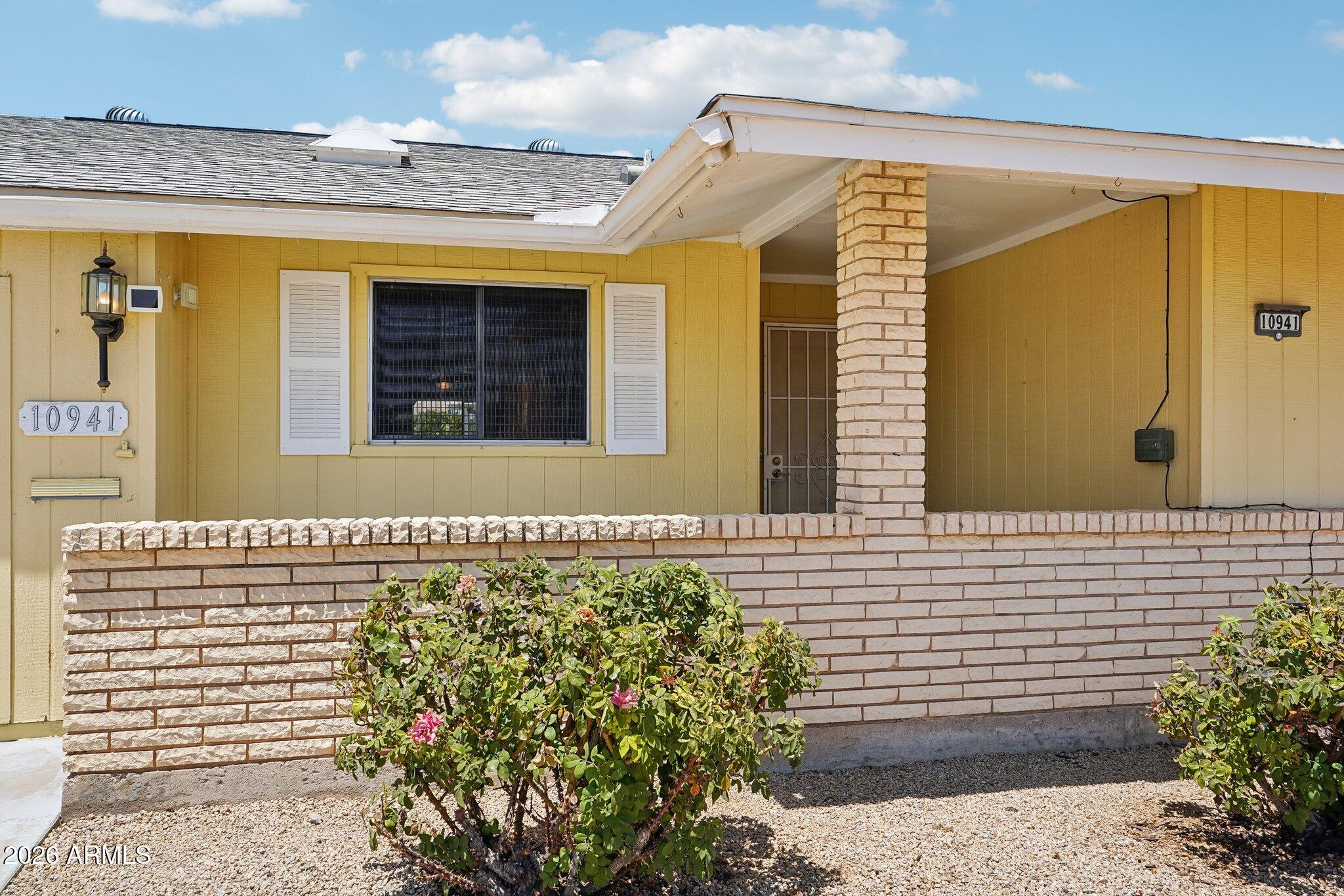 Great Price for this popular Expanded Rainier/ H64 Model * Featuring 3 Bedrooms/ 2 Baths, approx 231 Sq Ft AZ/ Flex-Room, 2 Car Garage w/ Double Doors to Separate Golf Cart Parking & Big Storage Area, Laundry w/ a utility Sink & Washer/ Dryer * The Light & Bright Eat-in Kitchen includes a Skylight, Ample Cabinetry w/ Granite, Wall Oven, Glass Cook Top, Refrigerator, a Window over the SS Sink & a  Built-in Cabinet for Decor, Cookbooks, etc. * (Dishwasher & Disposal Convey as-is) * Spacious Living Room / Dining Area * Cooled/ Heated FLEX Room to fit your needs * The Primary Suite offers a Walk-in Closet, 2 Vanities & a Shower * Nice size 2nd & 3rd Bedrooms * 2nd Bathroom w/ Tub/ Shower & Vanity * Dual Flush ADA Height Toilets * Tile & Carpet * Freshly Painted Gazebo pre-approved by SCHOA * * Ceiling Fans * Skylights * Partially Fenced Backyard offers privacy * Gas Water Heater * Block Home Construction * AC in Laundry (conveys as-is) Storage with Golf Cart Parking * SCHOA oversees Sun City & has CC&R's but is Voluntary at approx $25 per year * Welcome to the Active Adult Golf Community of Sun City! The Original Fun City! Sun City offers many amenities & low taxes! 7 Rec Centers with swimming pools, lap pools, walking pools, Hot tubs and every activity, work shop, & craft you can think of! Bowling! Pickleball! Shuffle Board! Pool Tables! Darts! Tennis! Ground Bowling! Mini Golf! Lake Activities! 8 Public Golf Courses & Reduced prices with Rec Card. And much more! Close to shopping, restaurants & entertainment! Close to Spring Training Base Ball Fields. Close to Arrowhead Mall, Lake Pleasant and all of its growing amenities & restaurants nearby! Close to Grand Ave access & 101 access! The list goes on & on! AGE RESTRICTED RETIREMENT COMMUNITY. ONE PERSON MUST BE 55 YEARS OLD AND NO ONE UNDER 19 YEARS OLDAS A PERMANENT RESIDENT - SCHOA RESTRICTIONS APPLY - REFER TO THE CC&R'S.