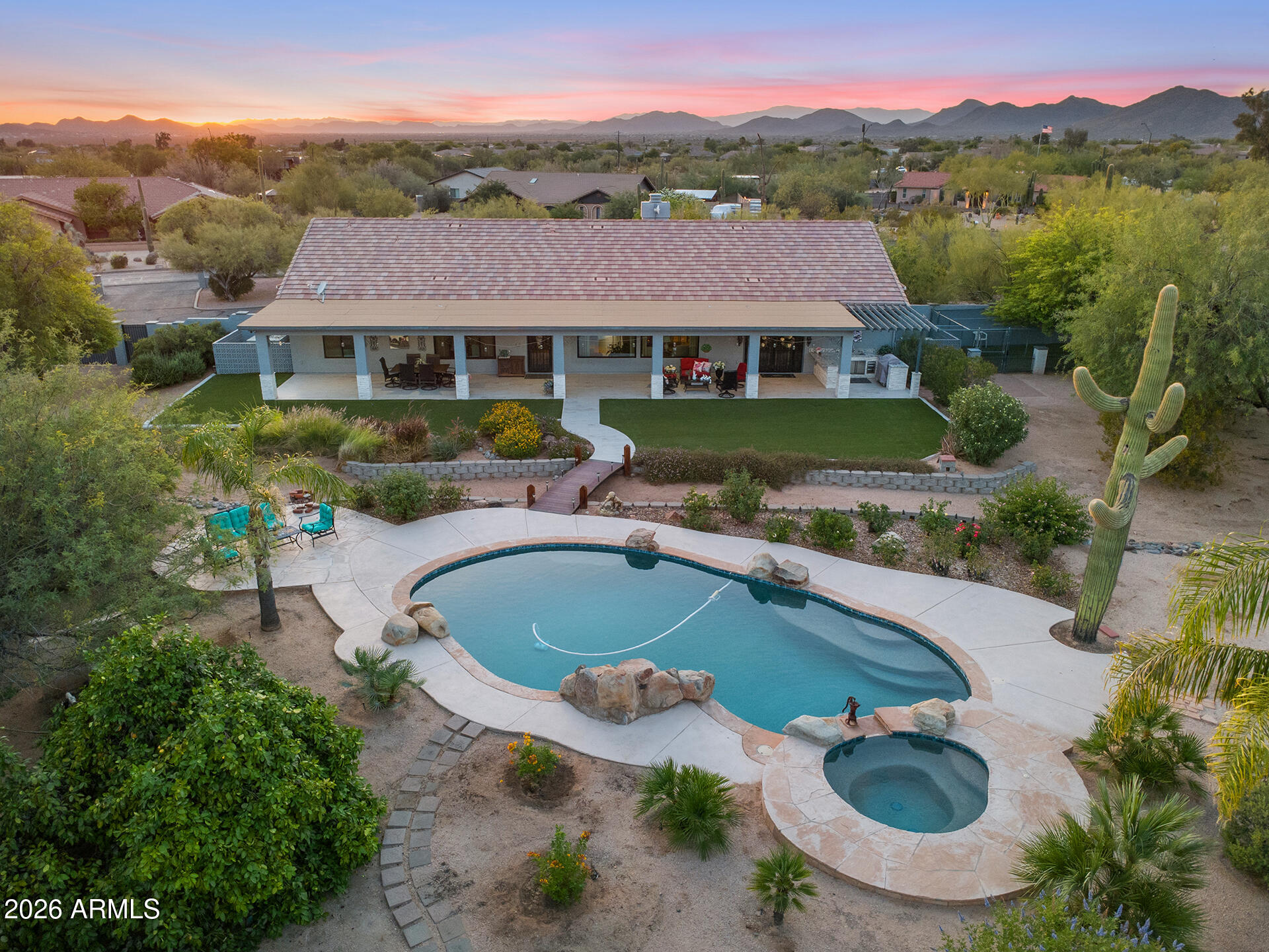 Remodeled to perfection-this luxurious estate offers space, privacy, and unmatched upgrades on over 1.6 acres with NO HOA! Nestled in a quiet cul-de-sac, this stunning 3bed, 3bath+Full office, has beautifully updated living spaces designed for comfort and style. Enjoy a FULLY Remodeled interior and fresh exterior paint, upgraded appliances throughout. Ideal for professional hobbyists the property includes a Large Detached Workshop with its own HVAC system and Full size additional storage room. Step outside to a resort-style setting with saline pool & spa, and an expansive 85ft patio complete with a professional-grade misting system, w/ in ceiling heaters & full outdoor kitchen for year round entertaining, a closed in outdoor dog run w/access door this exceptional property truly has it all!