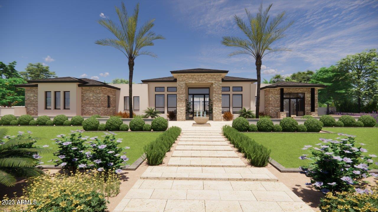 Beautiful new construction Forte Home in the heart of Paradise Valley. The Main Home is 6,509 sq ft and also includes a 575 sq ft detached Guest House. This 6 bedrooms, 6.5 bathrooms, great room, Subzero/Wolf chefs kitchen, office, flex room with indoor/out bar, formal dinning room with stunning climatized wine room, large heated pool and spa, 4 car garage with 12' ceilings. Gorgeous mountain views! Great schools near by and fantastic neighborhood. Projected Completion June 2023. Floor plan and Landscape Plan PDFs are in Document tab. ***Actual home may differ from plans & renderings*** Subject to change until completion.