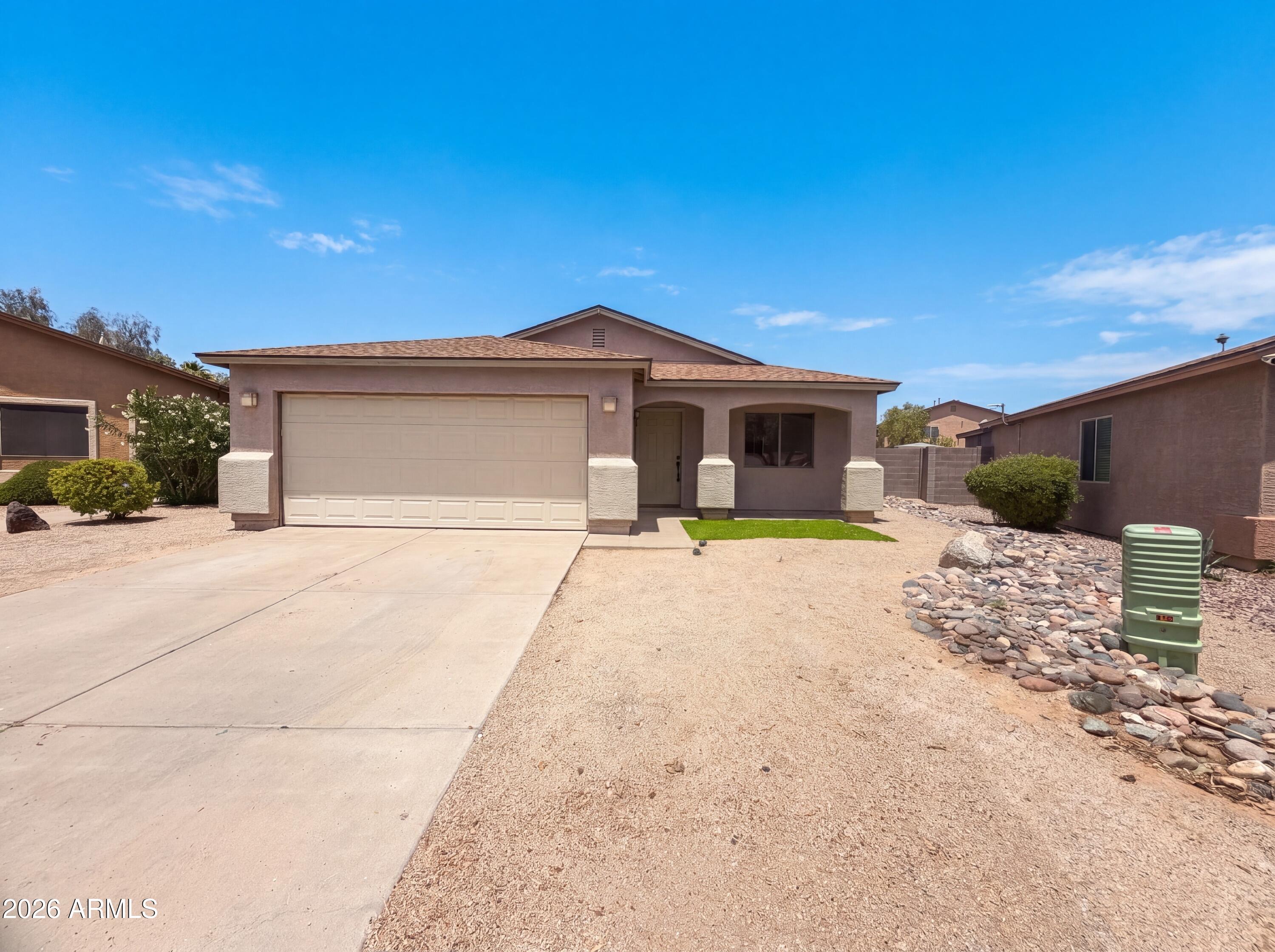 Explore 902 E Desert Moon Trl, recently enhanced with fresh exterior paint and fresh interior paint throughout, creating a refreshed environment. The kitchen also features all stainless steel appliances. A patio in the back yard extends to a fully fenced in backyard, establishing a defined outdoor space. A perfect blend of fresh updates and functional outdoor space awaits. Included 100-Day Home Warranty with buyer activation