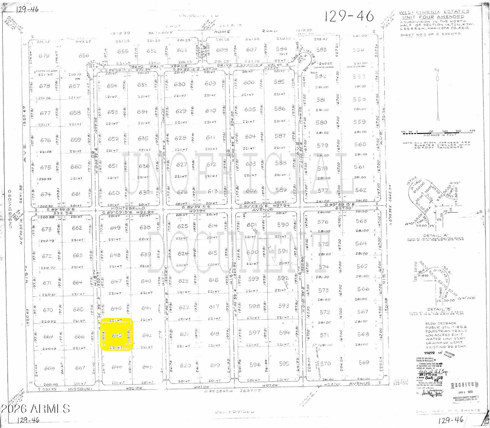WEST PHOENIX ESTATES UNIT 4 AMD - Land
