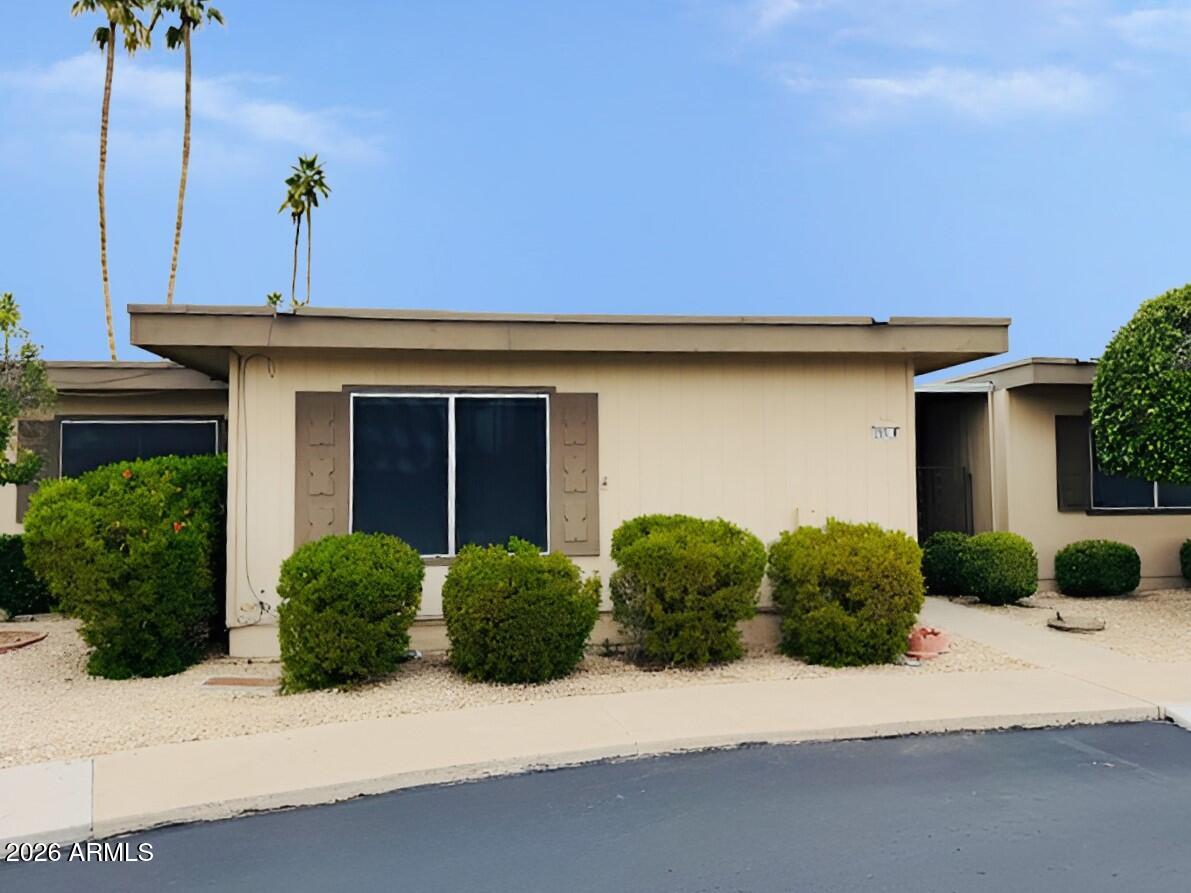 Welcome to this inviting 2-bedroom, 2-bath garden condo located in the heart of Sun City. The bright kitchen features granite countertops and a breakfast bar and connects to the living room and dining area, creating a comfortable layout for everyday living or entertaining with abundant natural light. The thoughtfully designed split floor plan offers privacy with two well-sized bedrooms, including one with a built-in vanity, along with two bathrooms. Enjoy easy, low-maintenance living with access to Sun City's amenities, including golf courses, recreation centers, heated pools, fitness facilities, pickleball and tennis courts, walking paths, libraries, and a variety of clubs and social activities, conveniently located near shopping, dining, medical facilities, and major roadways.