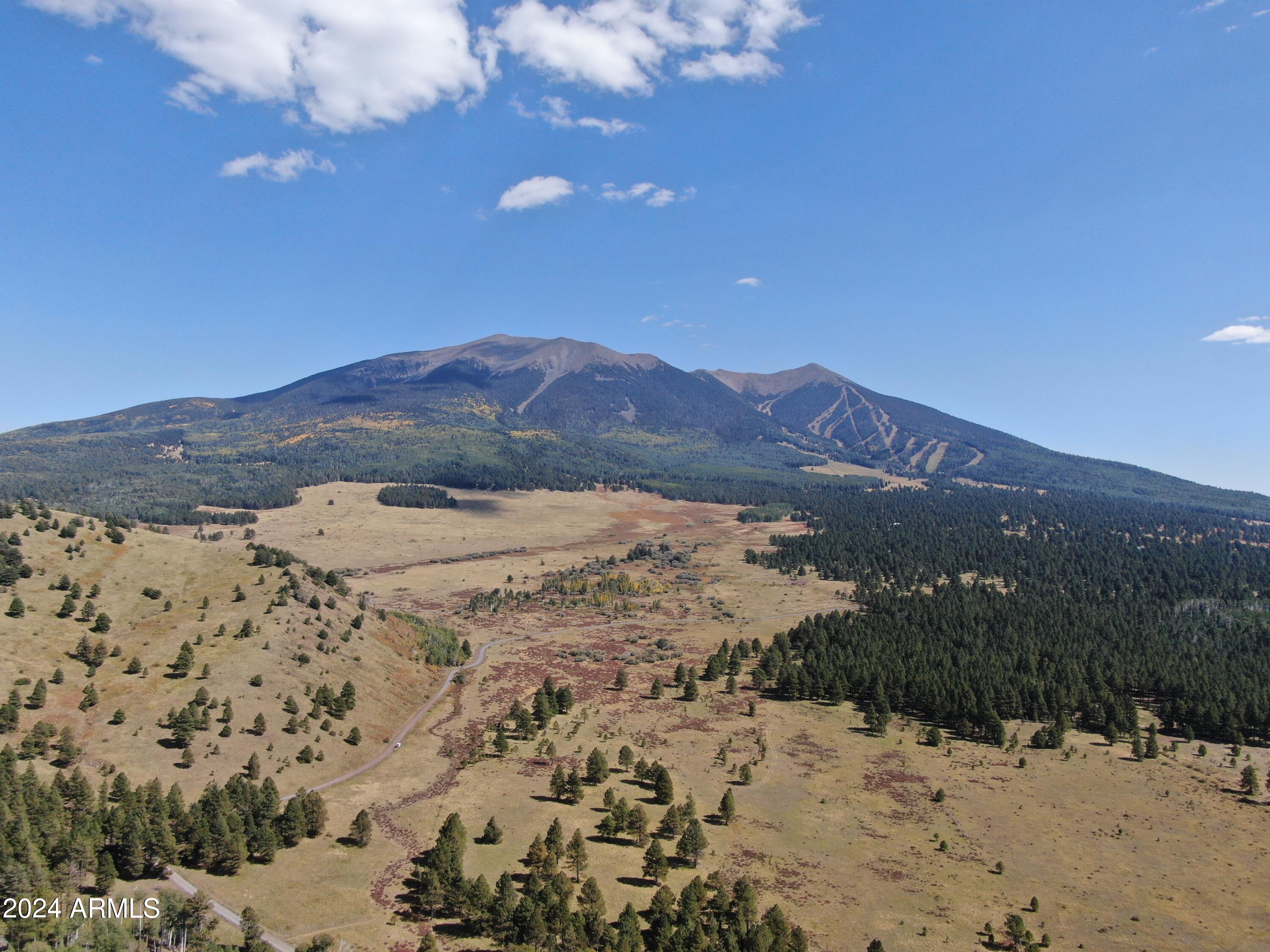 Discover the PERFECT LOCATION THAT FEELS LIKE YOU ARE IN THE MIDDLE OF NOWHERE yet not far from Flagstaff and even closer to Snowbowl Ski Resort. This is the 10-acre property you have been dreaming of: perfectly situated mature growth Ponderosa Pine Trees, open meadow vegetation, sensational 360-degree views of the San Francisco Peaks-Fern Mtn-National Forest Service lands, the most brilliant canopy of night time stars you have ever seen, calming sounds and magical scents... Numerous beautiful/level homesites locations capturing an environment full of wildlife and beauty. This off-the-grid location has strong cell service, no HOA, dedicated access easement in an area of very limited private parcels with full time and seasonal residence, bordering National Forest. Owner may carry with