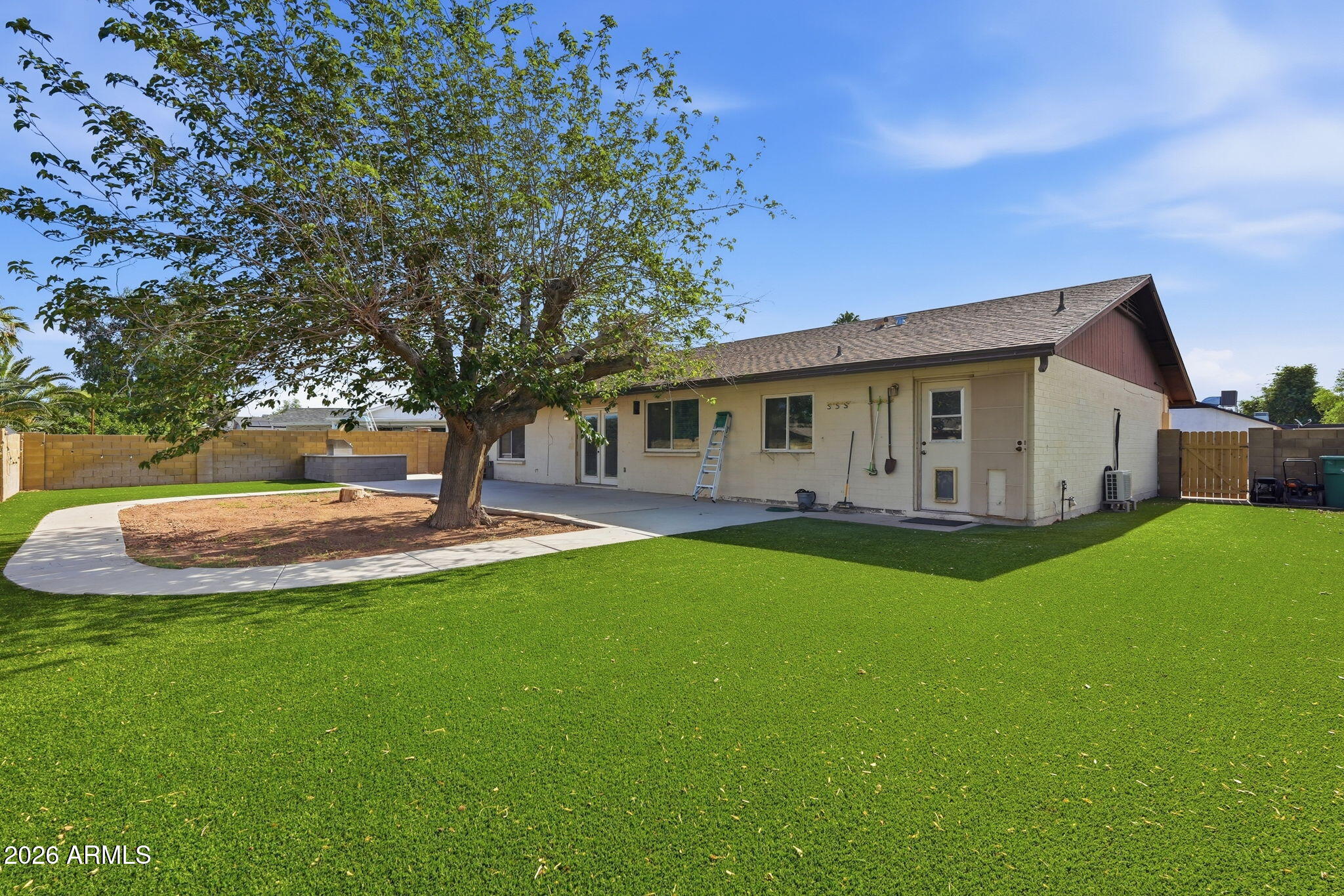 Welcome to this beautifully updated 3-bed, 2-bath home with a dedicated office, offering the perfect blend of comfort, style & functionality. Filled with natural light & featuring an open, inviting floor plan, this home is ideal for both everyday living & entertaining. The recently remodeled kitchen is the centerpiece of the home, complemented by fully remodeled bathrooms, updated flooring, new attic insulation, a new water heater & a new A/C unit for added peace of mind. Step outside to a huge backyard featuring low-maintenance synthetic turf, a custom-built BBQ grill perfect for entertaining & an 8' x 12' storage shed for extra storage. Whether you're hosting family gatherings or simply enjoying the outdoor space, this backyard is ready for it all. Conveniently located near shopping, grocery stores, restaurants, parks & other everyday amenities, this move-in-ready home combines modern upgrades, a fantastic layout & an unbeatable location. Don't miss this incredible opportunity!