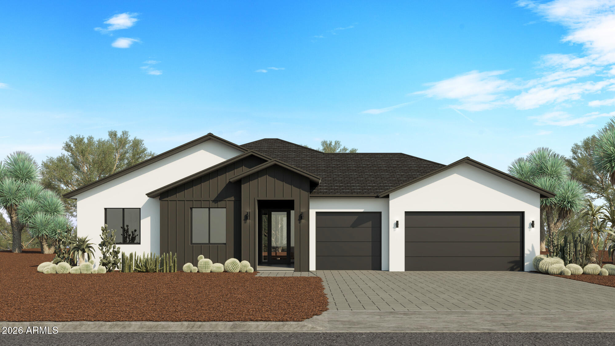 To-be-built Modern Farmhouse Elevation! This home is on a 1-acre, no HOA lot, No Flood Zone, Block wall included with front yard landscaping. Get in Now and Pick you Finishes before we make the design choices ourselves! This home will come with Built in Ranve Microwave combo, Electric Range, Tile Floors throughout and enough room for an attached RV garage/shop/casita to be added later!